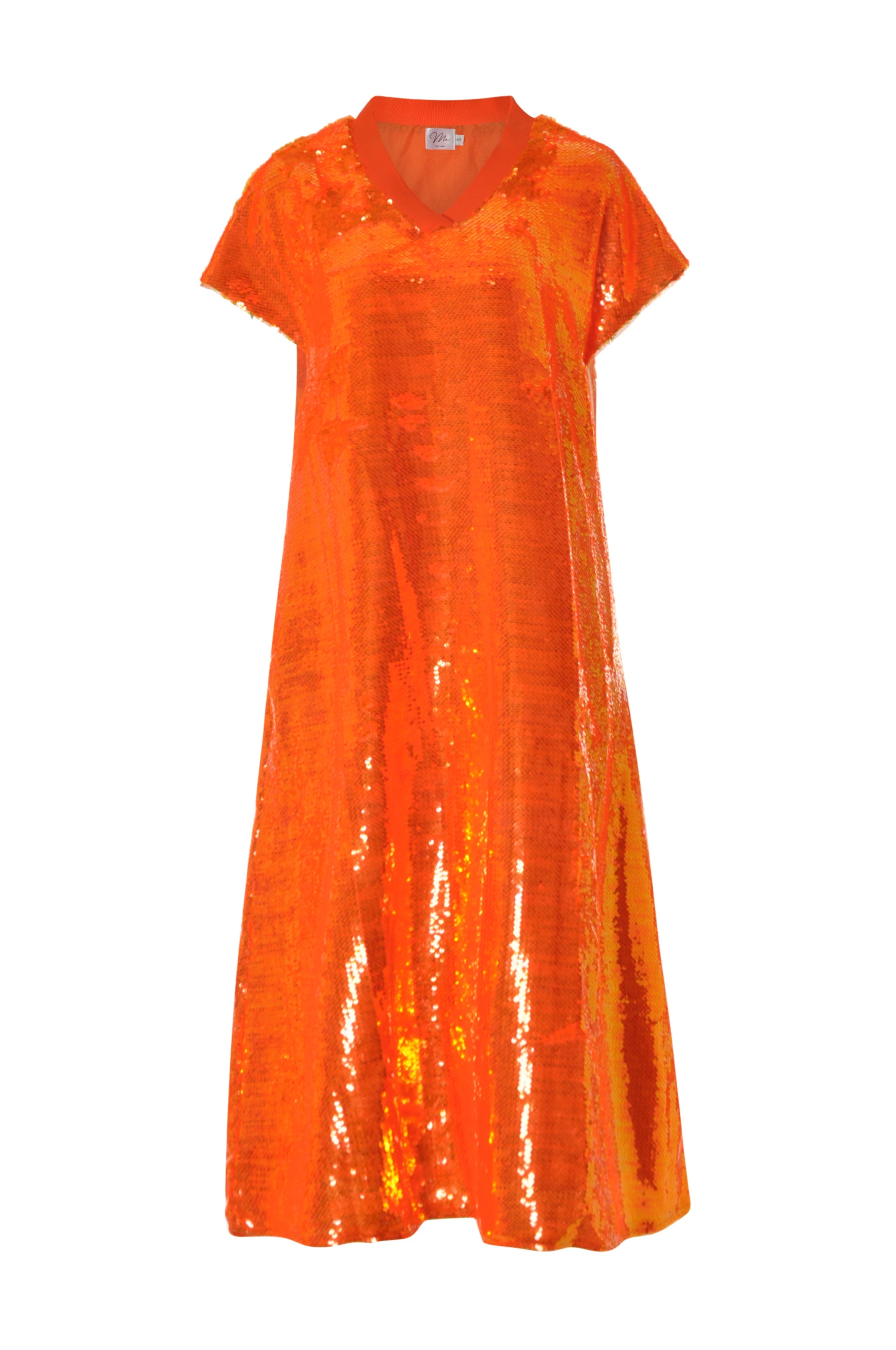 Bright Orange Sequins Dress