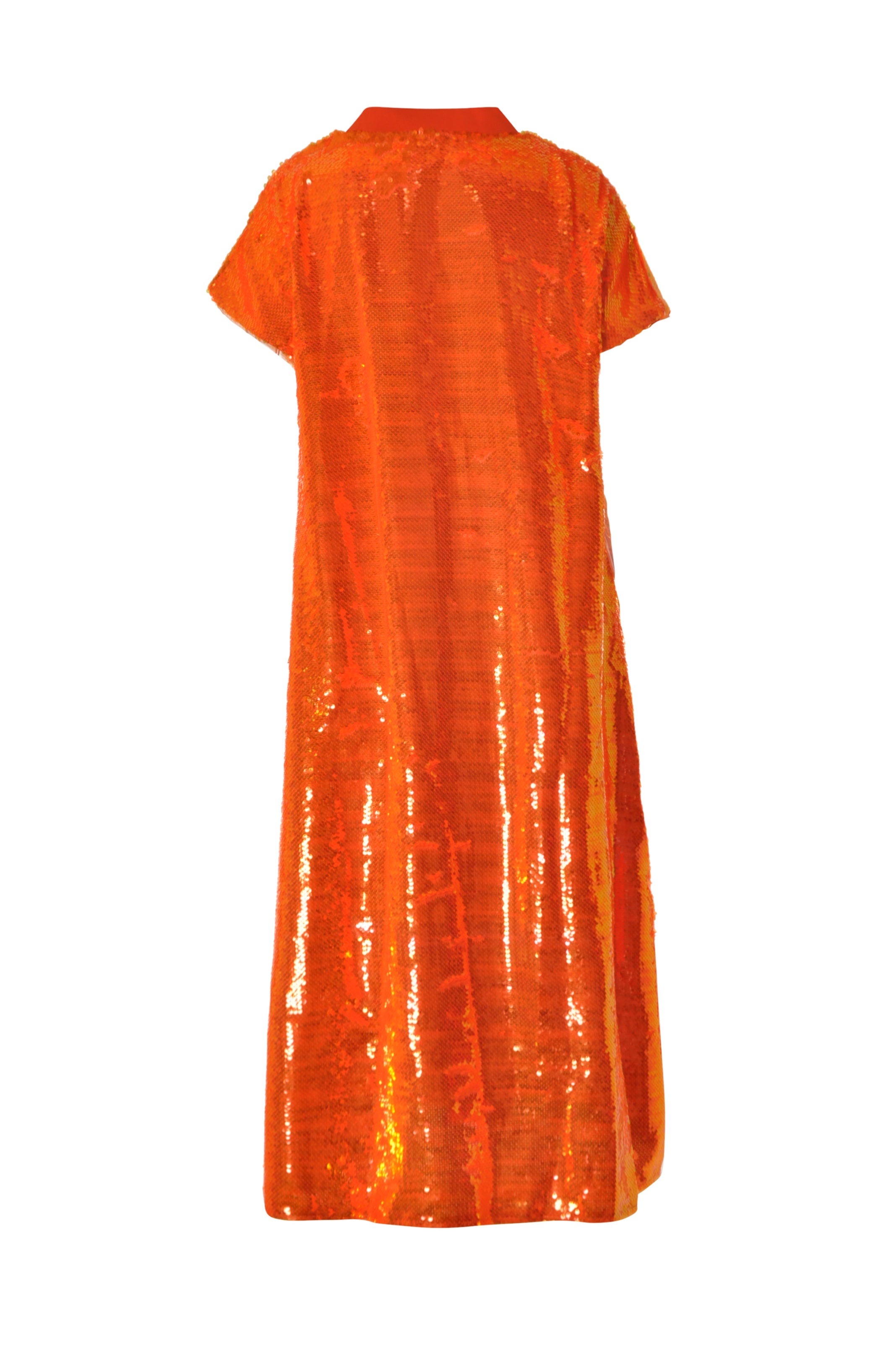 Bright Orange Sequins Dress