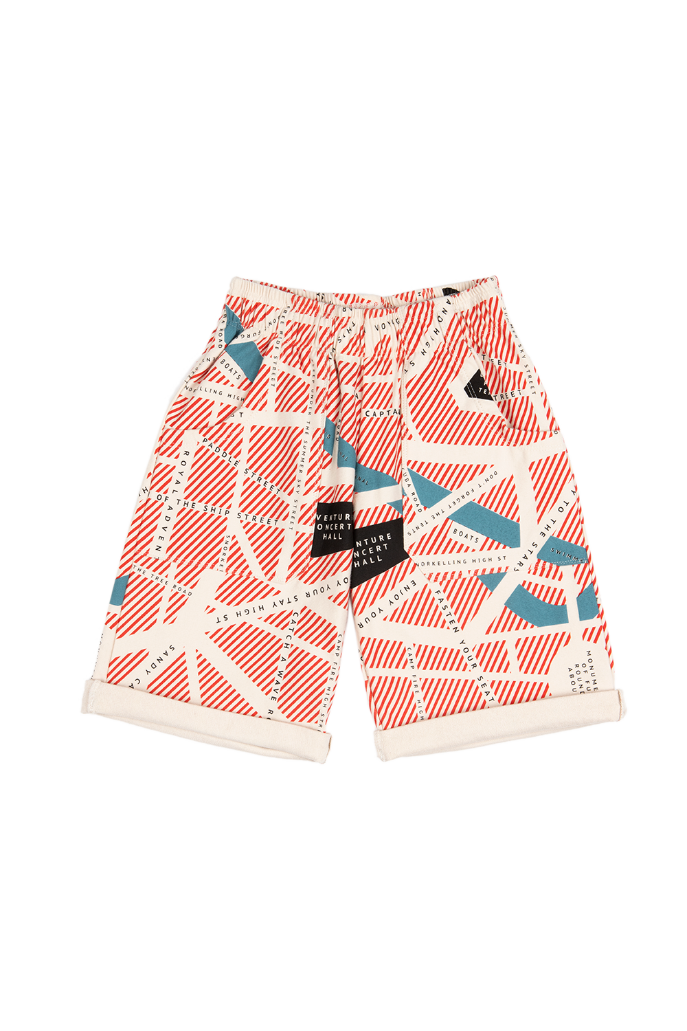 Short City Map allover - crème-red