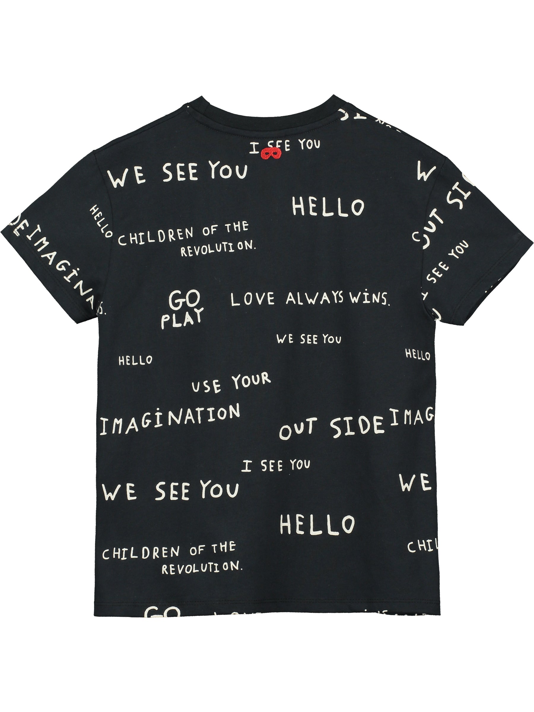 Black Journal Text Print T-Shirt