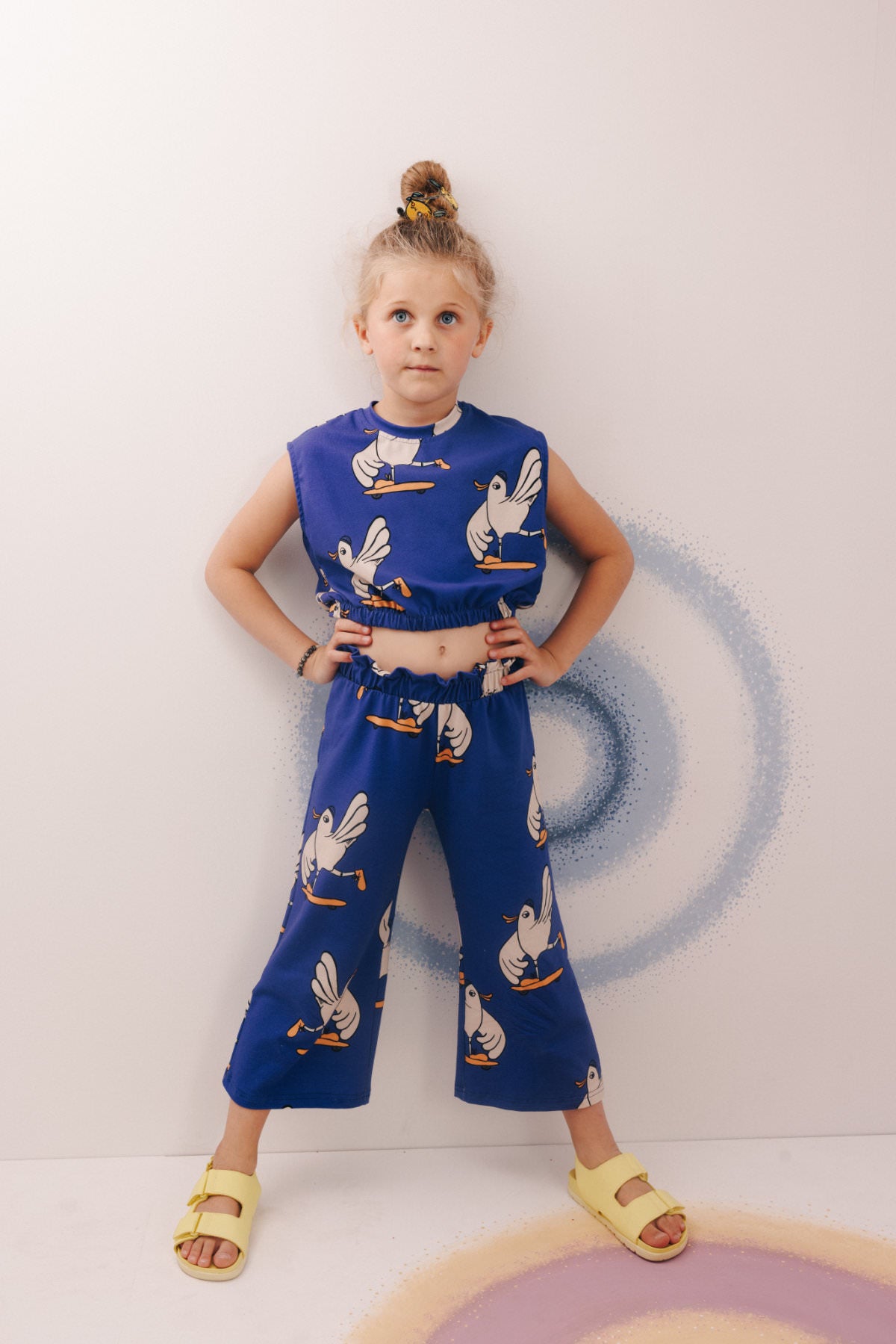HI BIRD NAVY BLUE | LOOSE CROP TOP