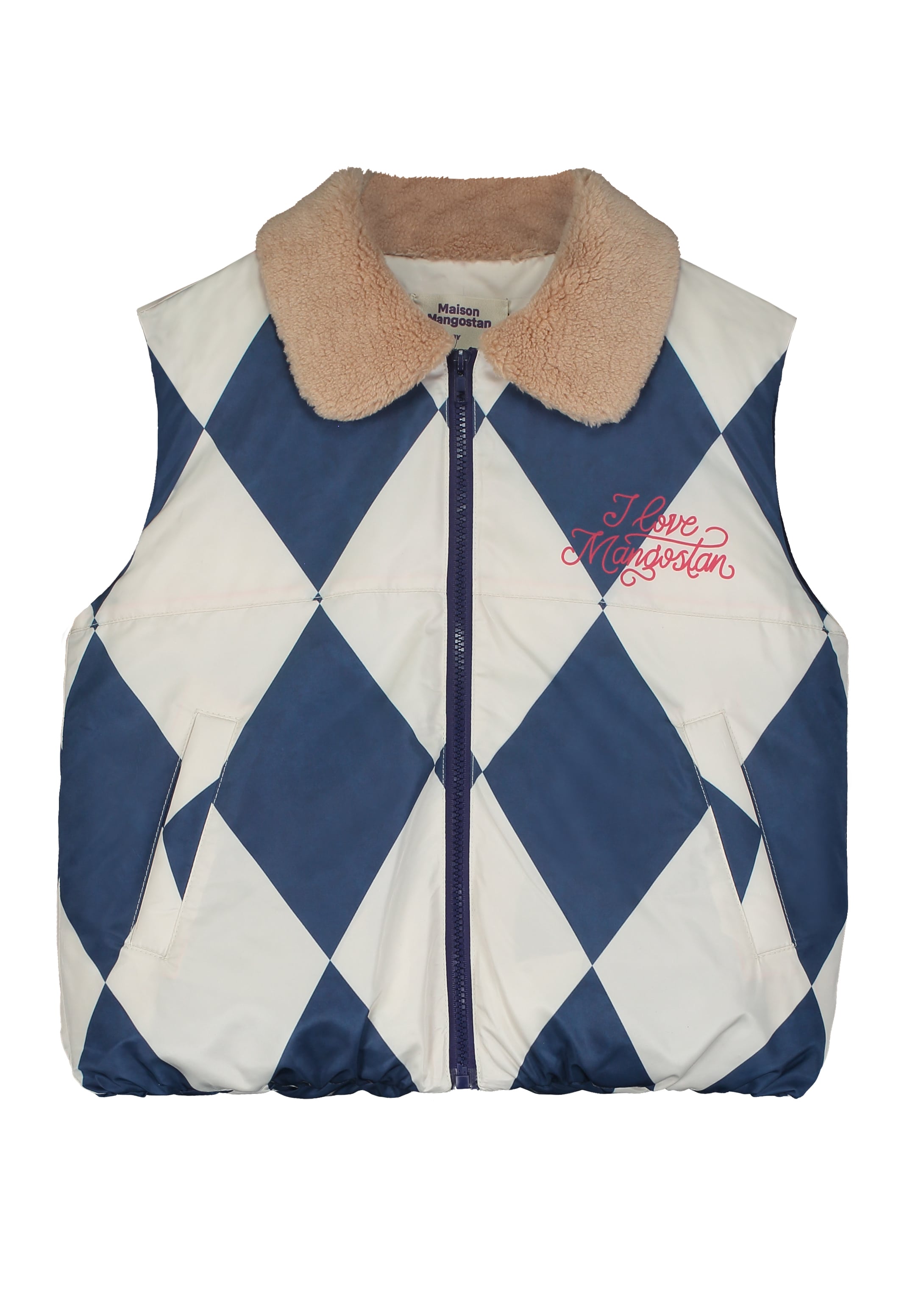 HARLEQUIN VEST - BLUE & IVORY - 25200000
