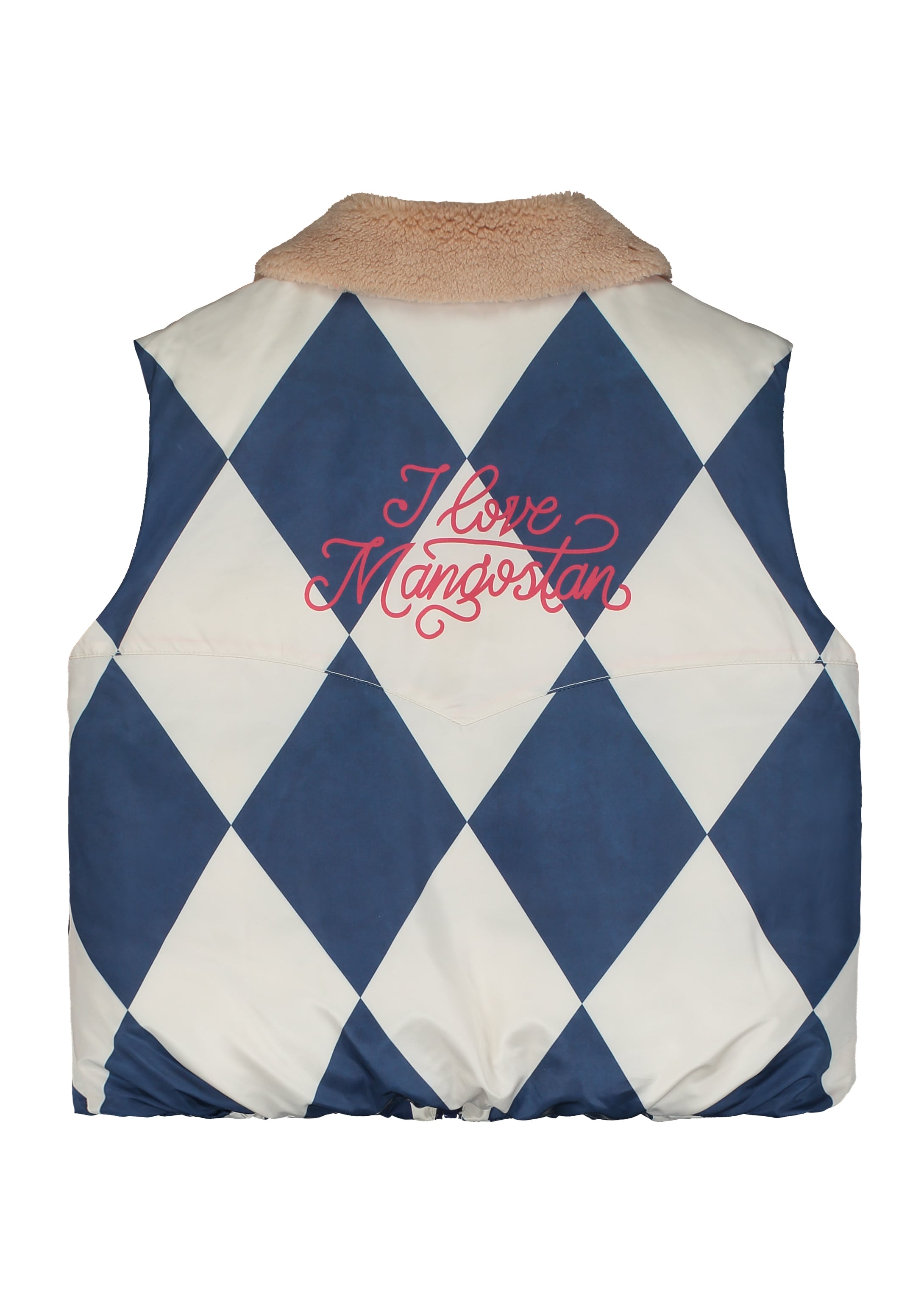 HARLEQUIN VEST - BLUE & IVORY - 25200000