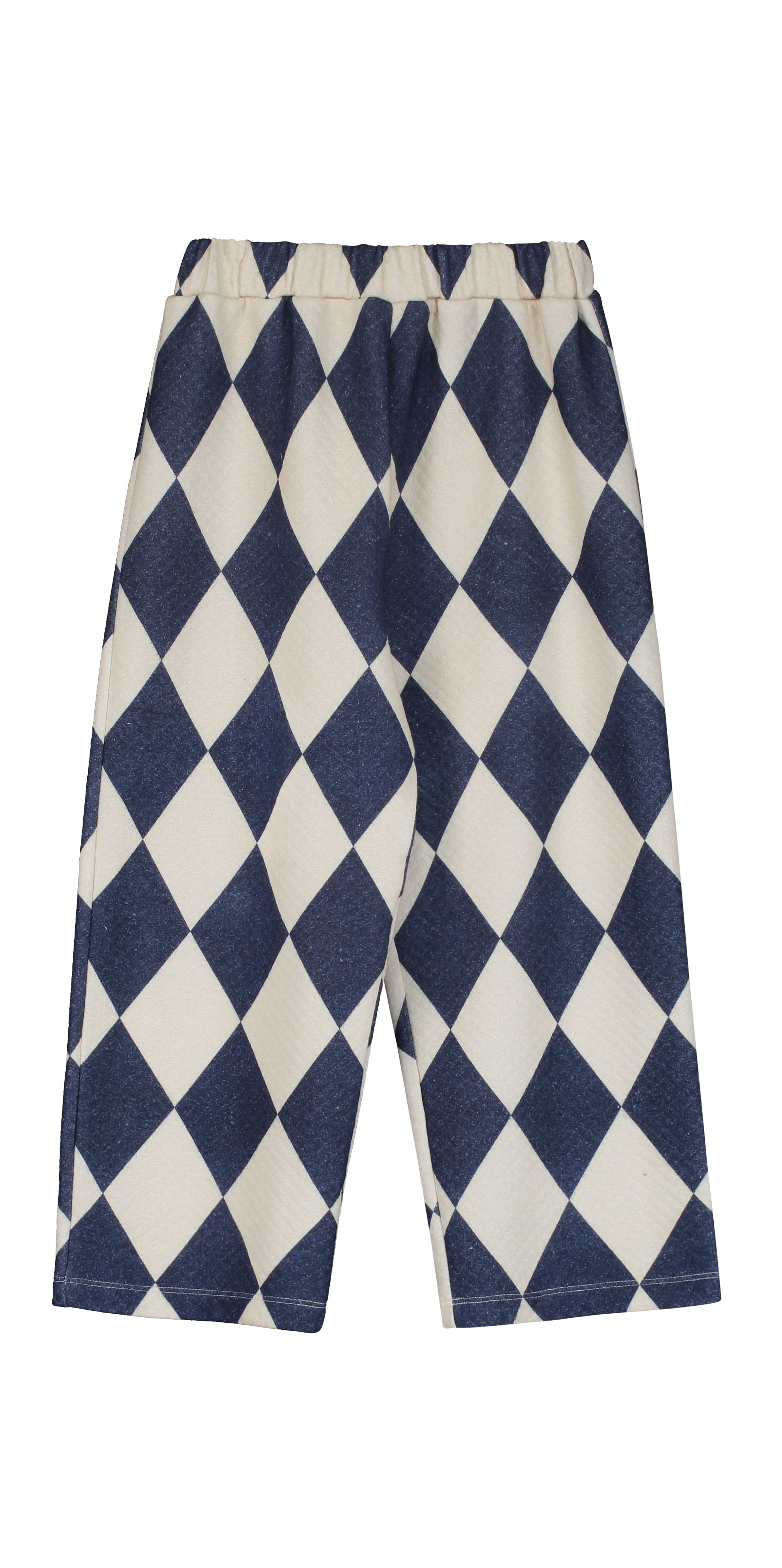 HARLEQUIN PANTS - ANGORA & BLUE - 25200058