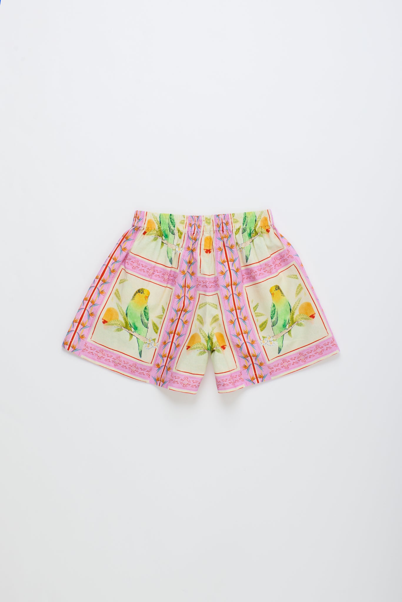 Birds Patchwork Shorts - Pink - 26101105