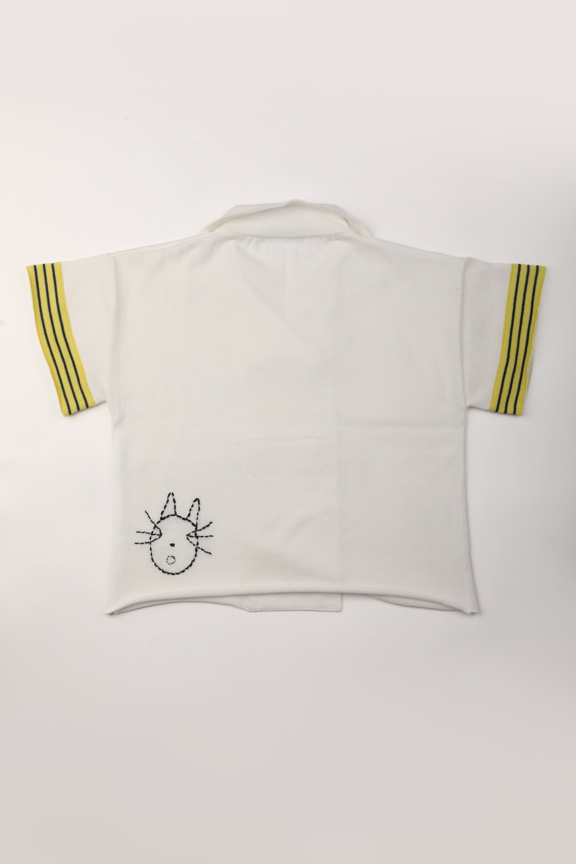 SHIRT WHITE CAT EMBROIDERY- 3024