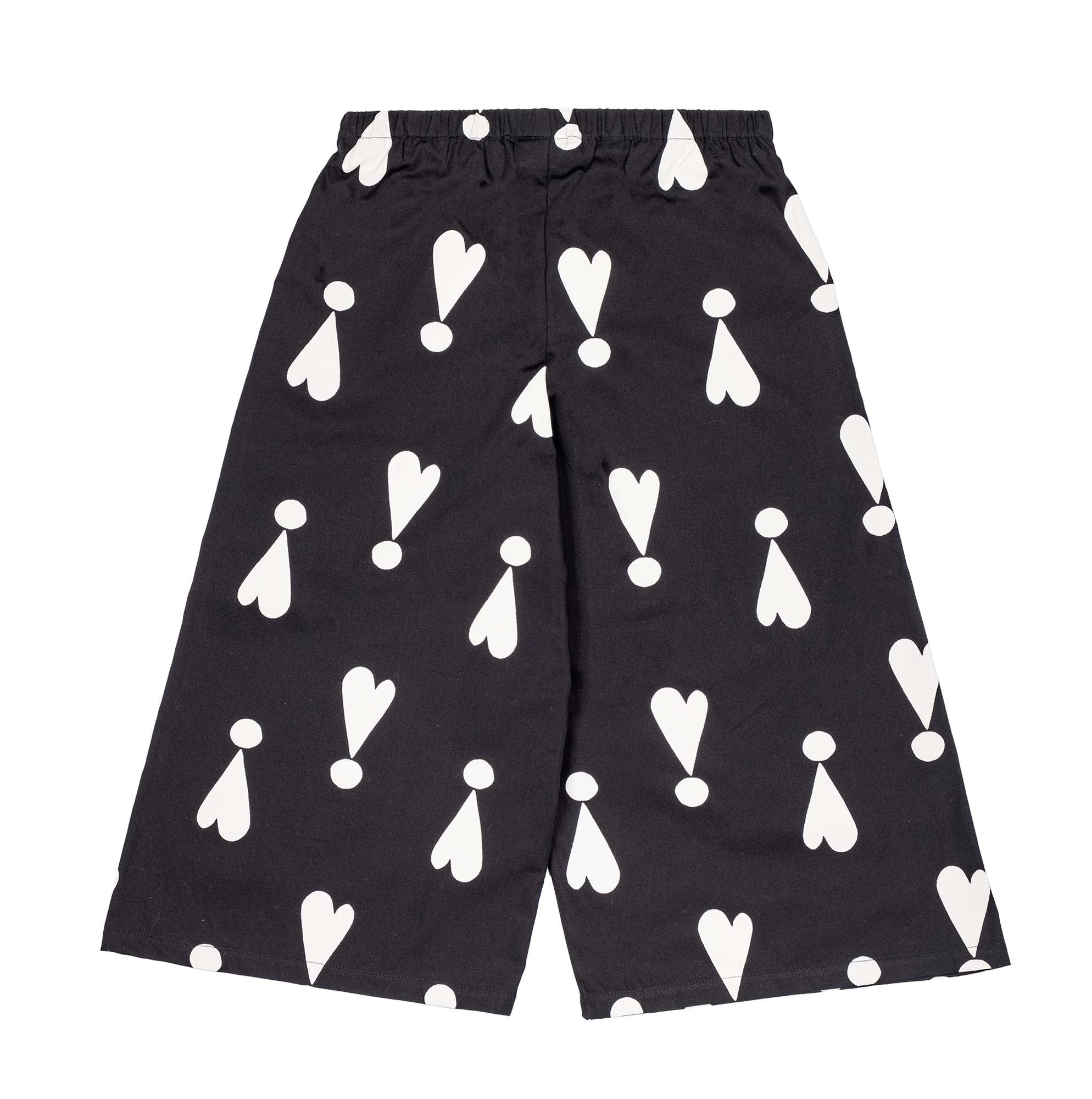 Black Exclamation Hearts Culottes