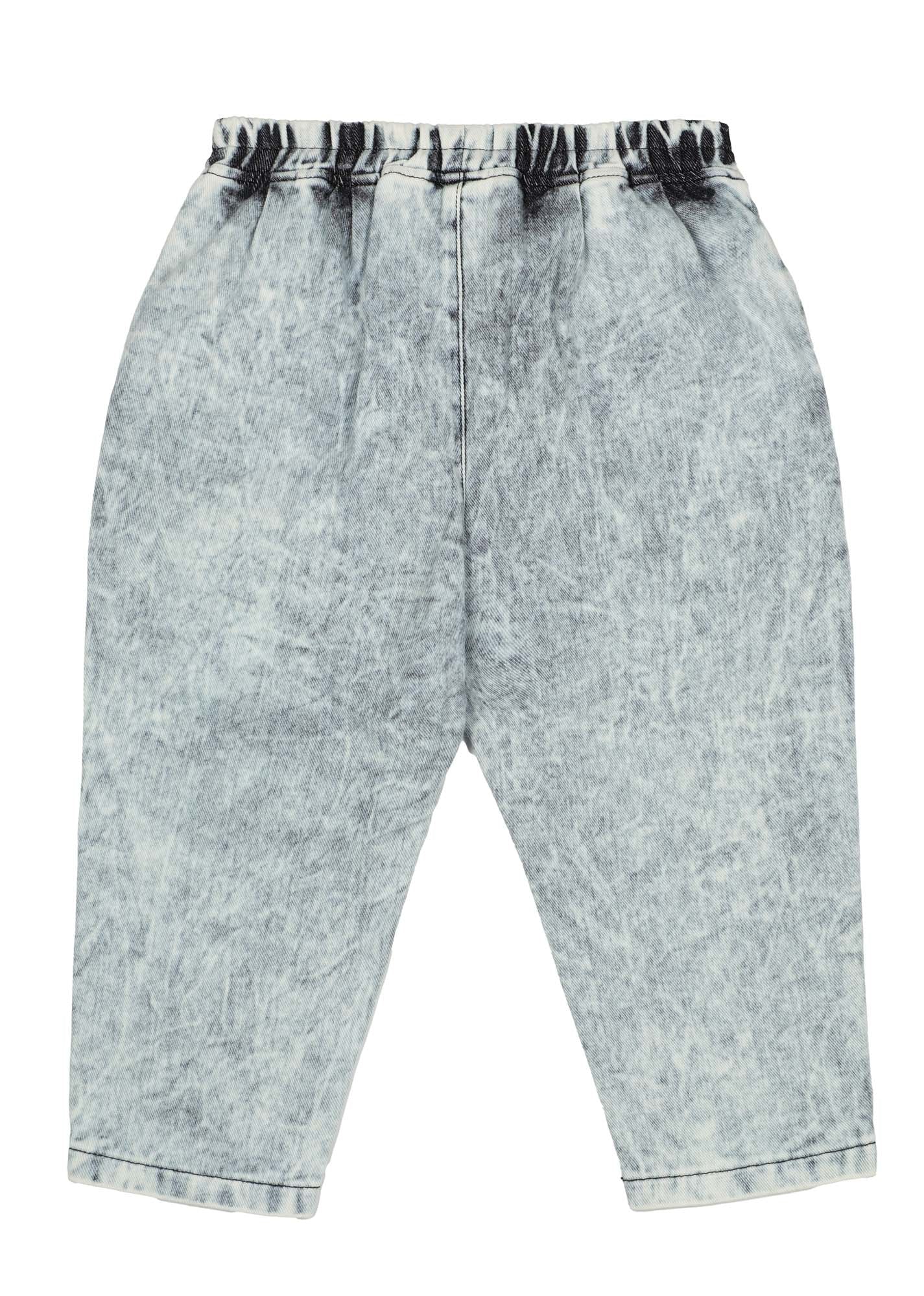 Acid Washed Loose Fit Denim Trousers