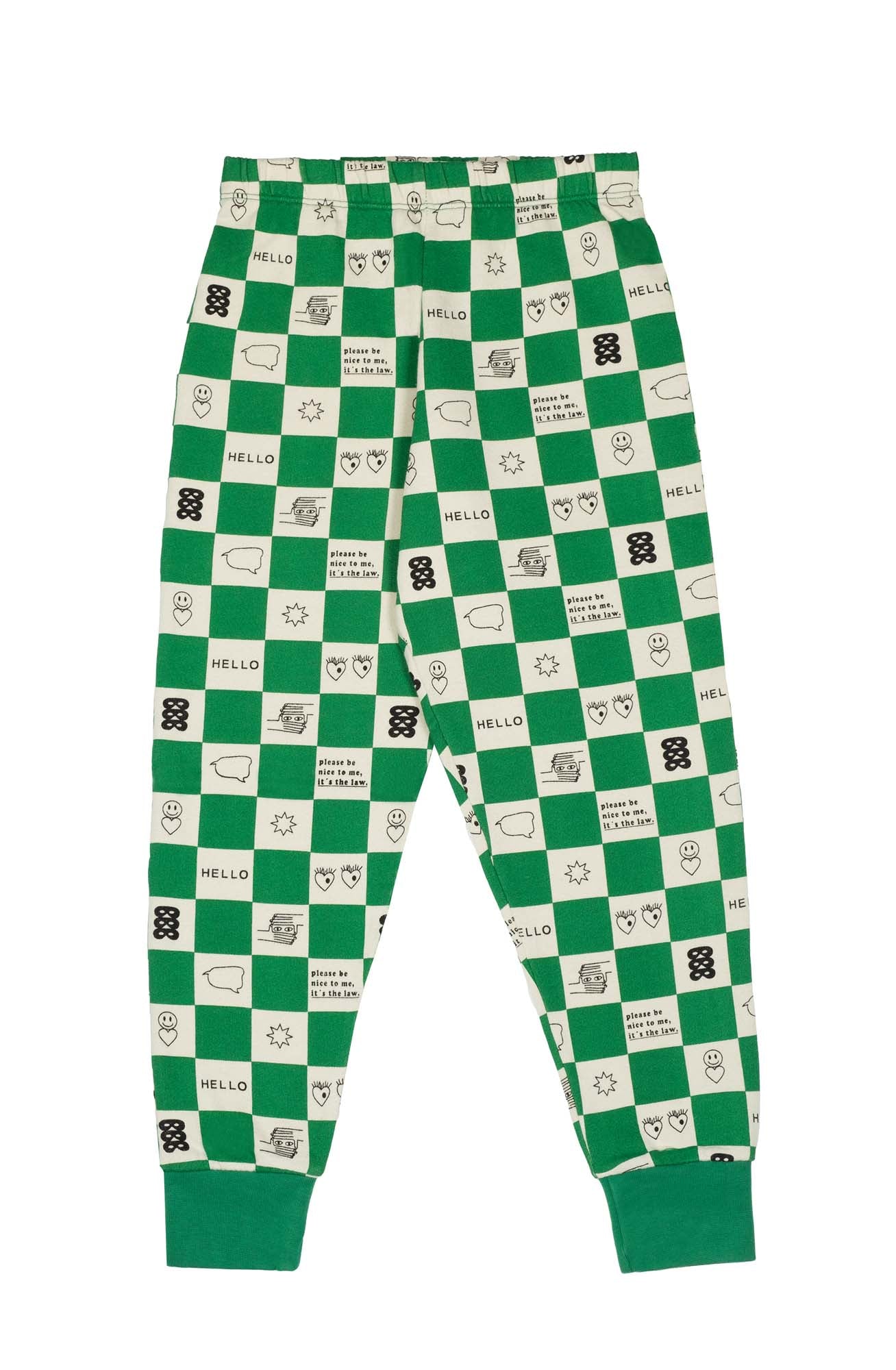 True Green Comic Book Check Sweatpants