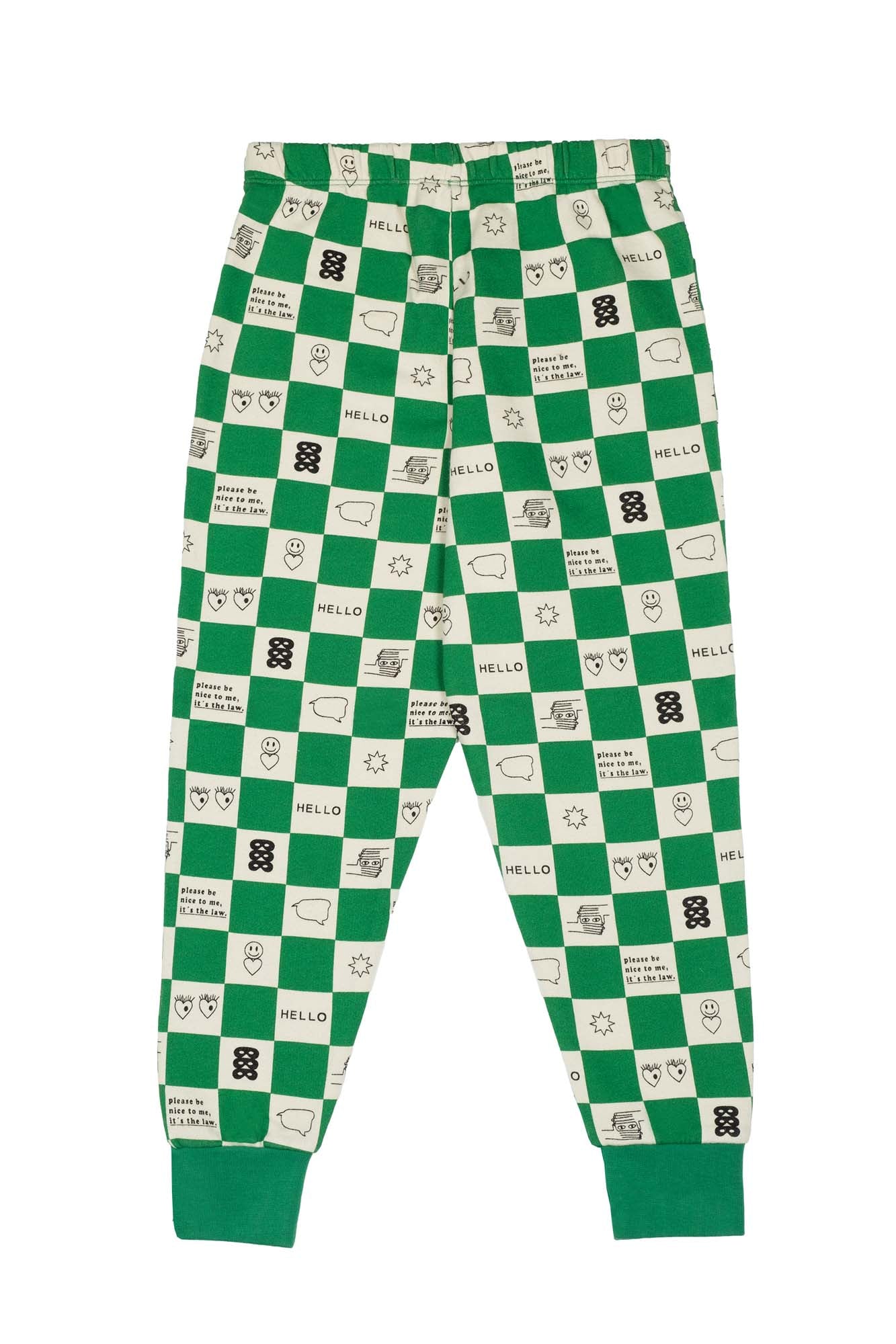 True Green Comic Book Check Sweatpants