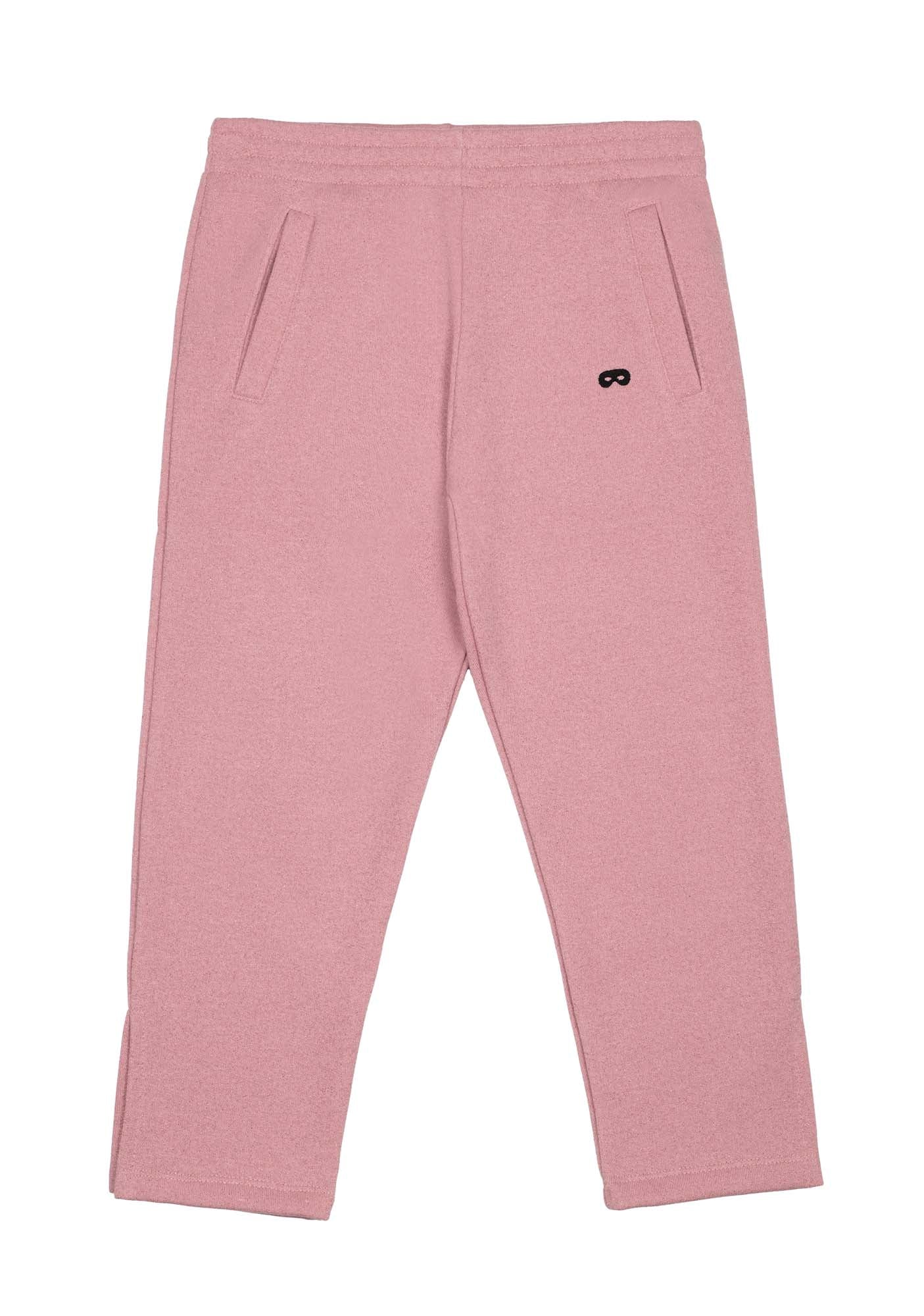 Glitter Pink Split Leg Straight Sweatpants