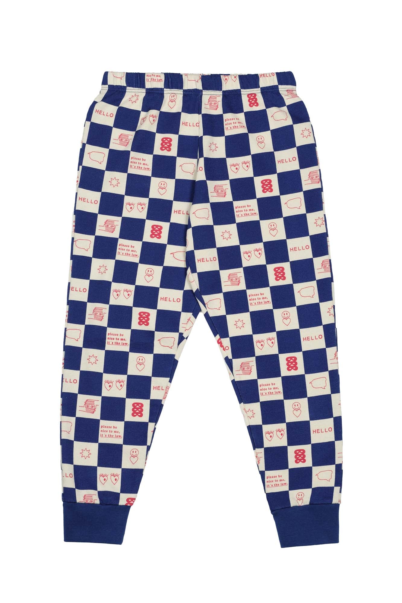 True Blue Comic Book Check Sweatpants