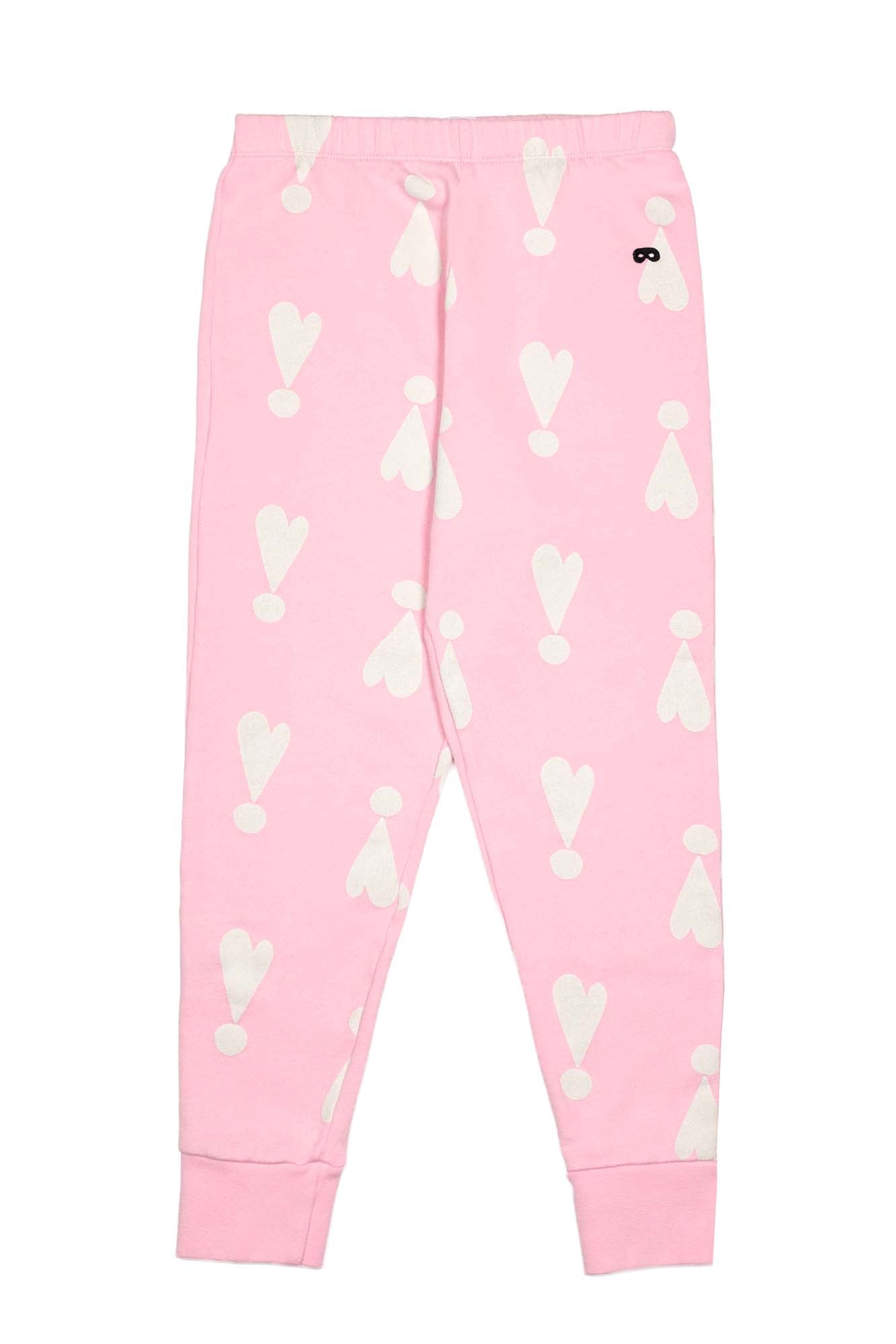 Rose Pink Exclamation Hearts Sweatpants