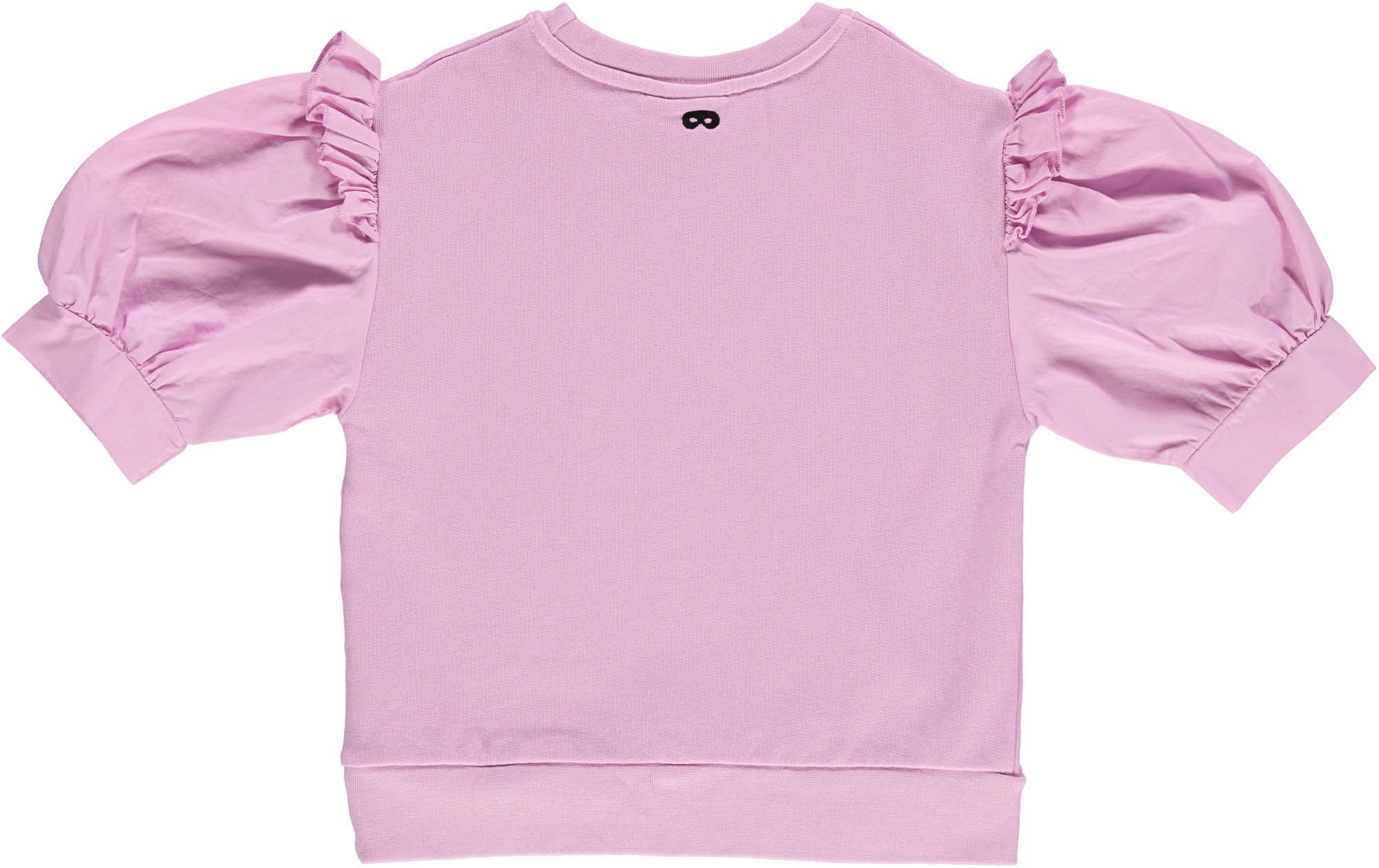 Pink Frill Short Sleeve Sweater BL034