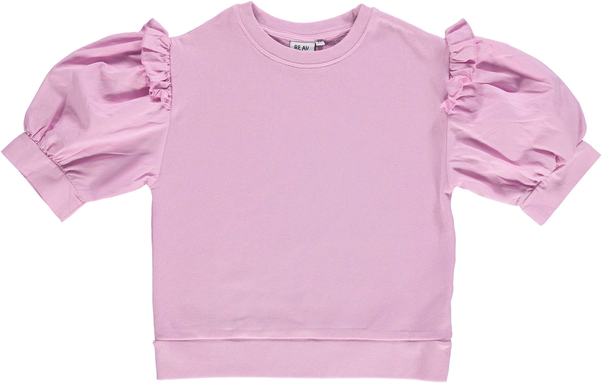 Pink Frill Short Sleeve Sweater BL034