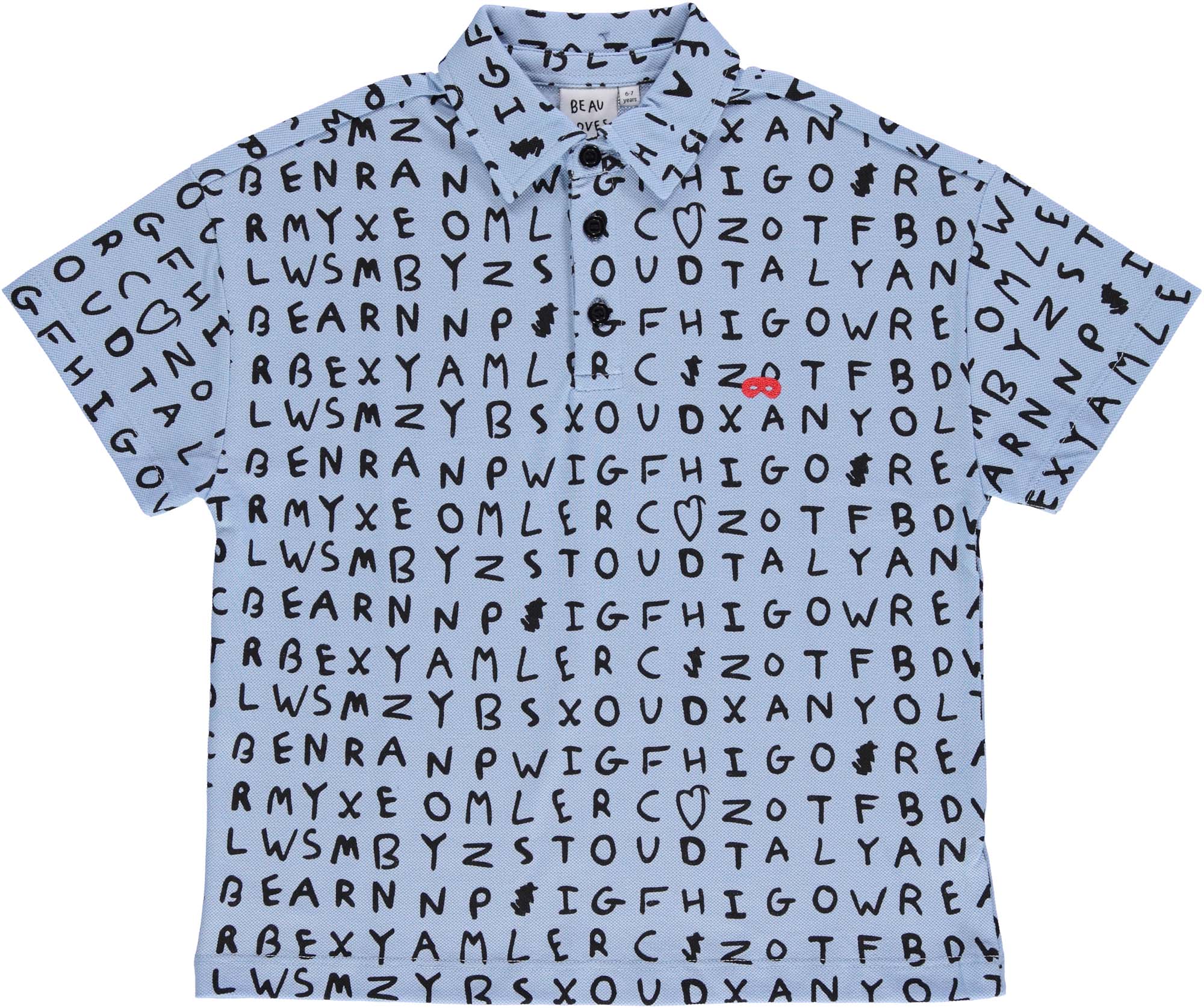 Blue Alphabet Loose Fit Shirt BL066