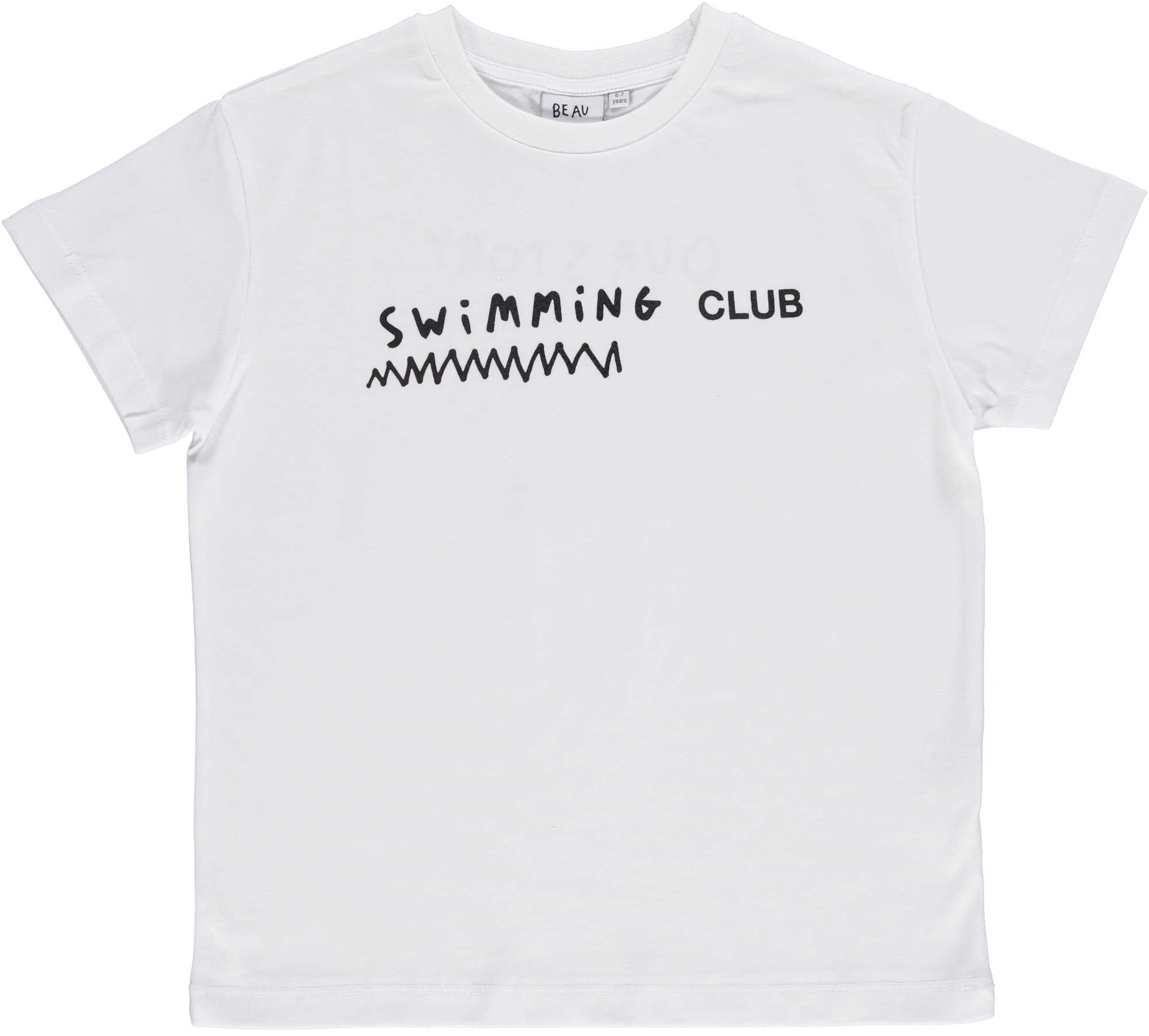 Classic White 'Swimming Club' T-shirt BL084