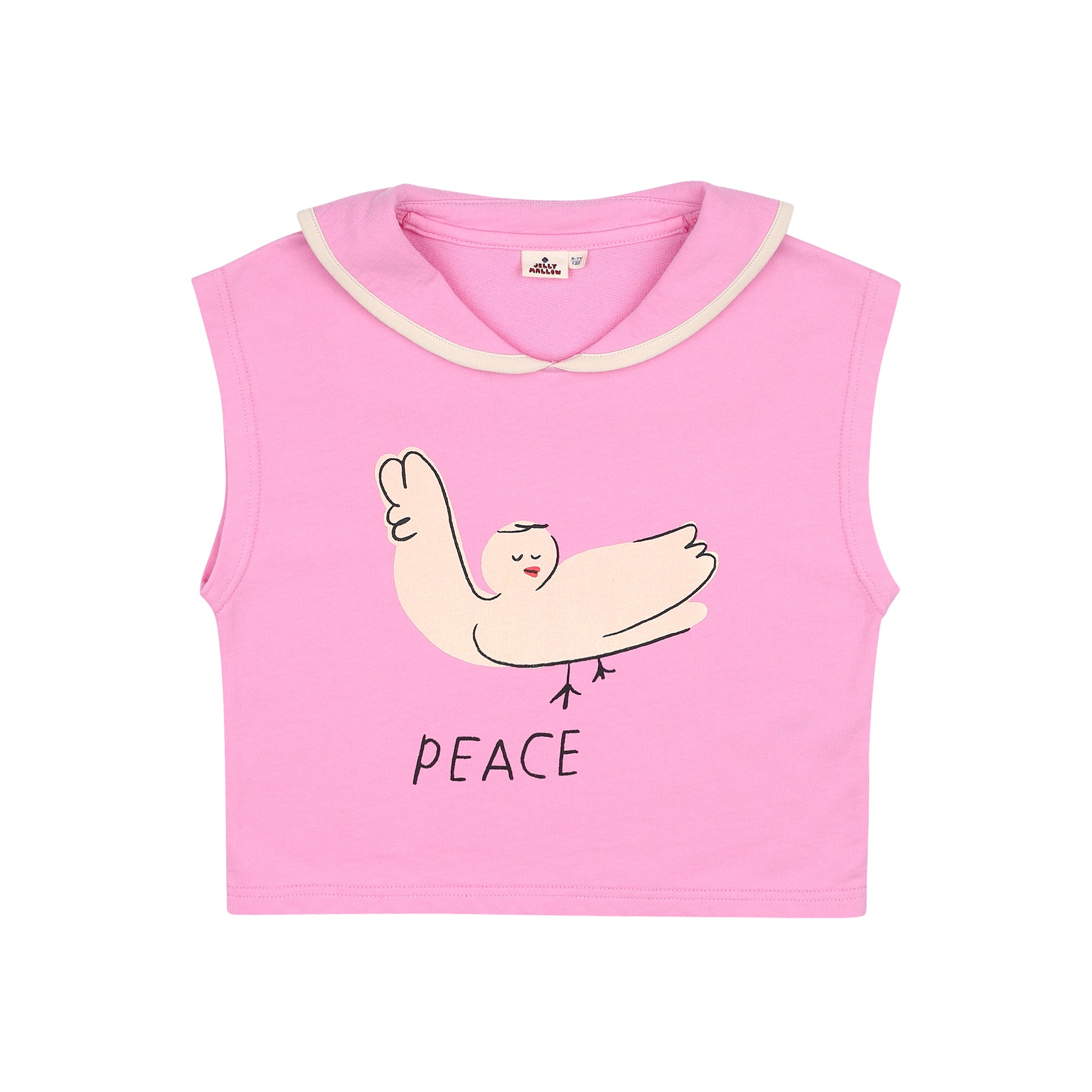 PINK Peace Collar Sleeveless T-shirt JM2410128