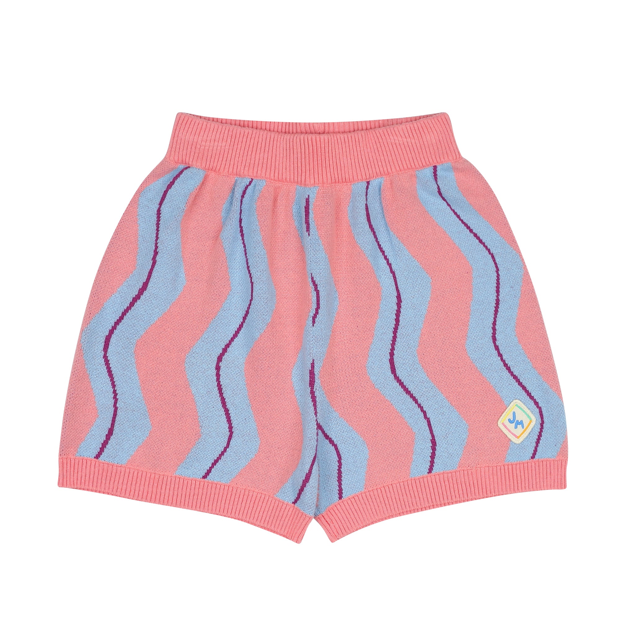 Pink Wave Stripe Knit Shorts JM2410211
