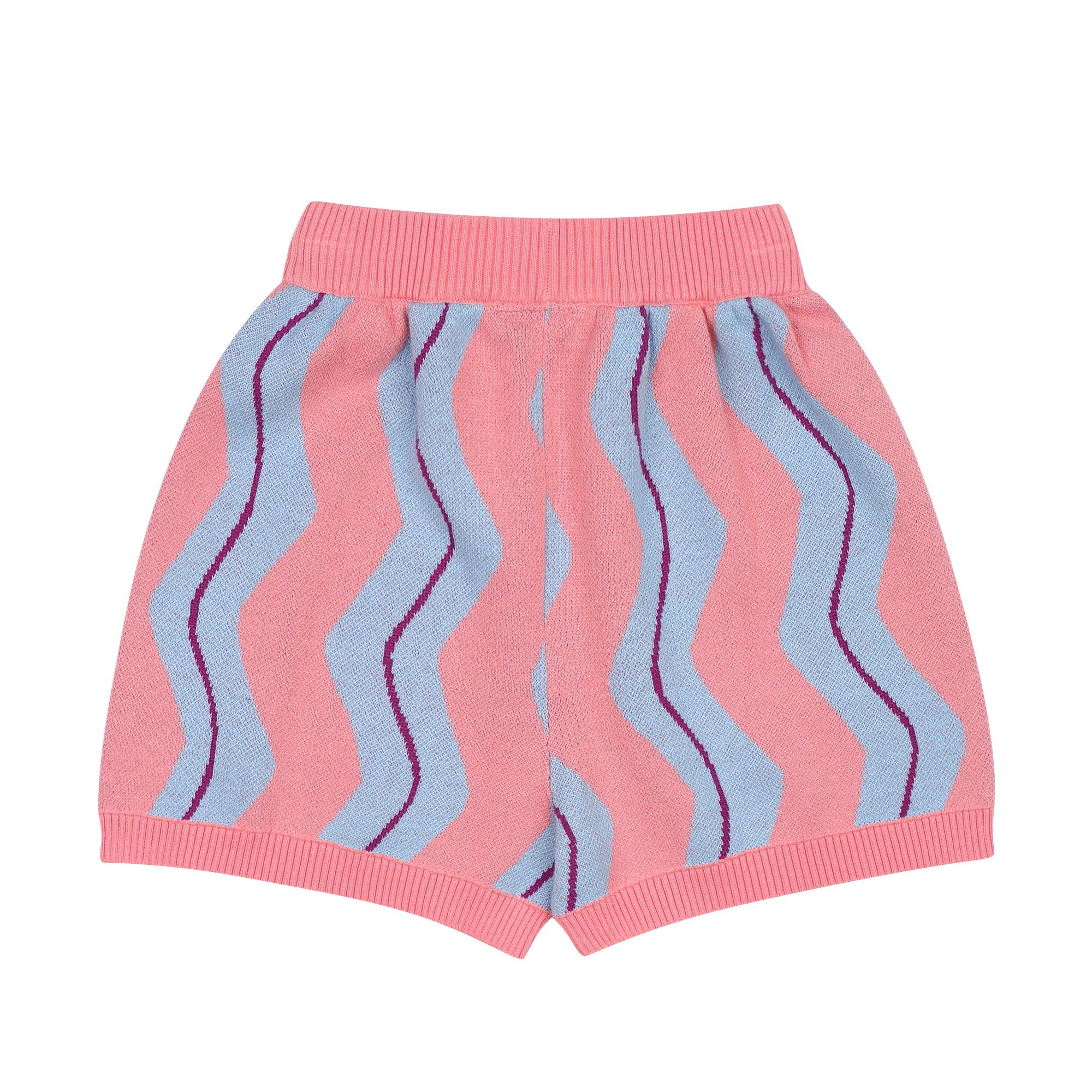 Pink Wave Stripe Knit Shorts JM2410211
