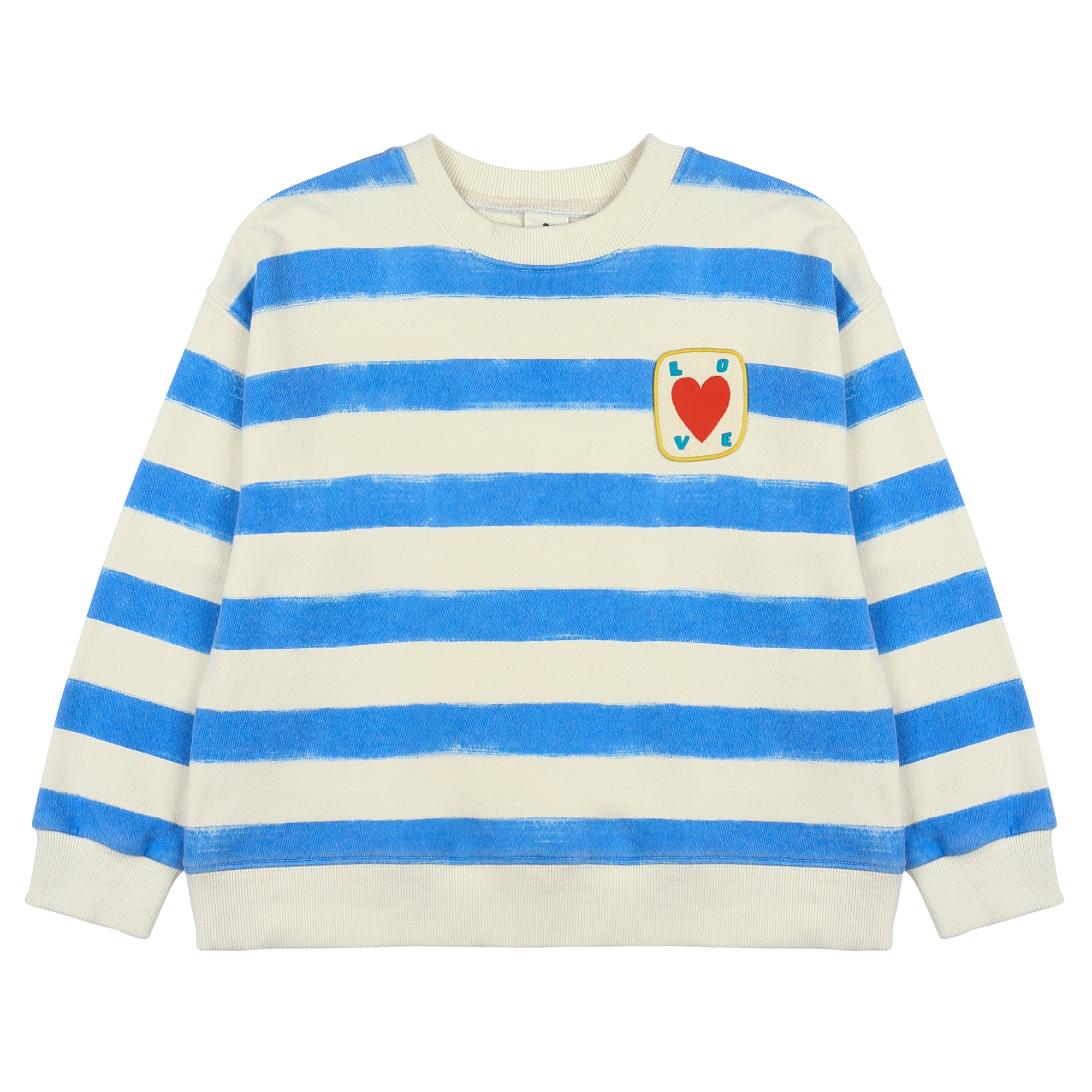 Love Striped Sweatshirt_Blue - BLUE