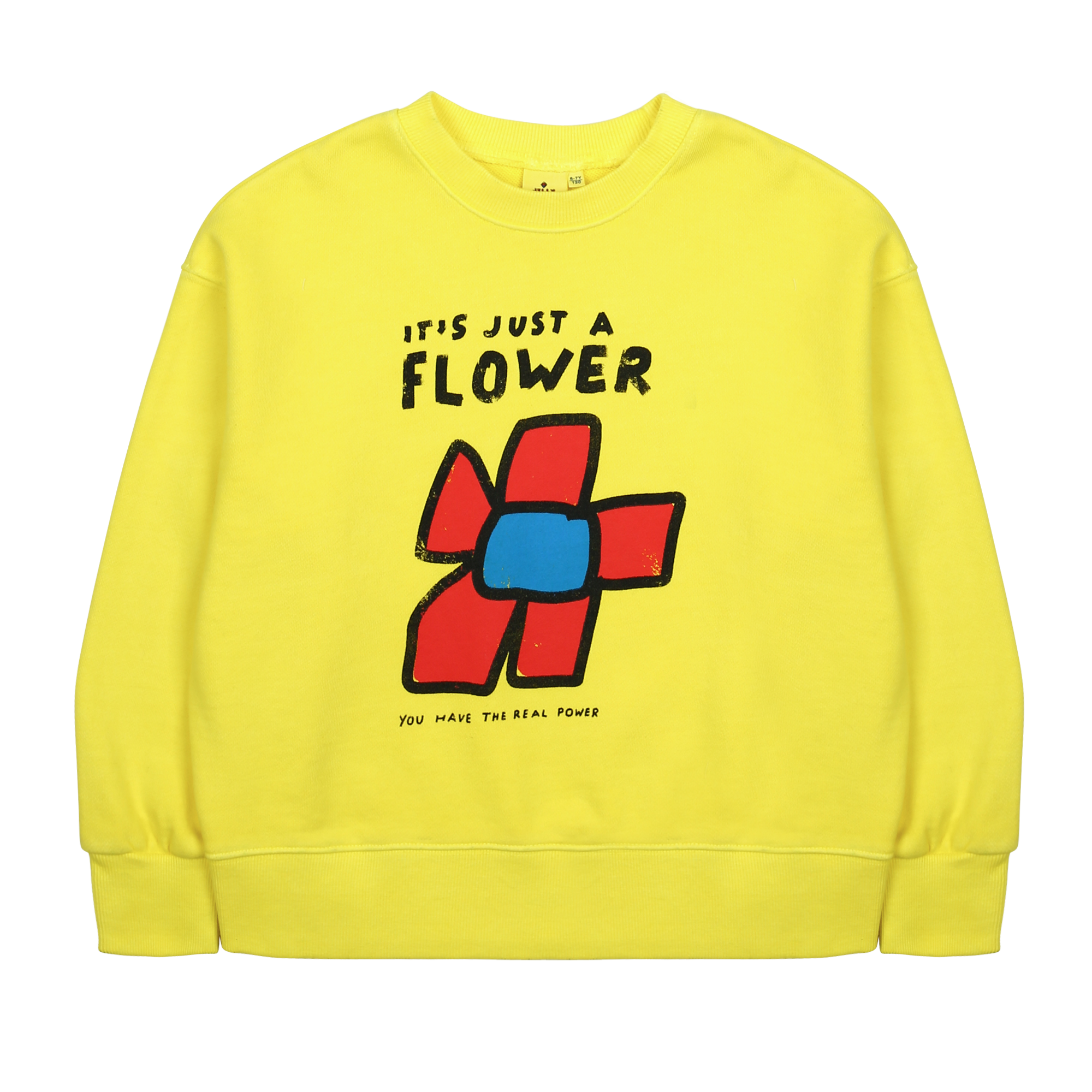 Flower Pigment Sweatshirt_Yellow -  YELLOW