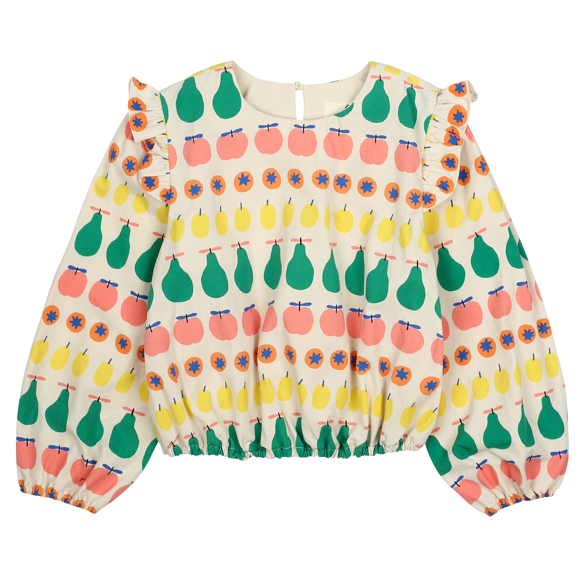 Fruit  Shirring Blouse  - IVORY