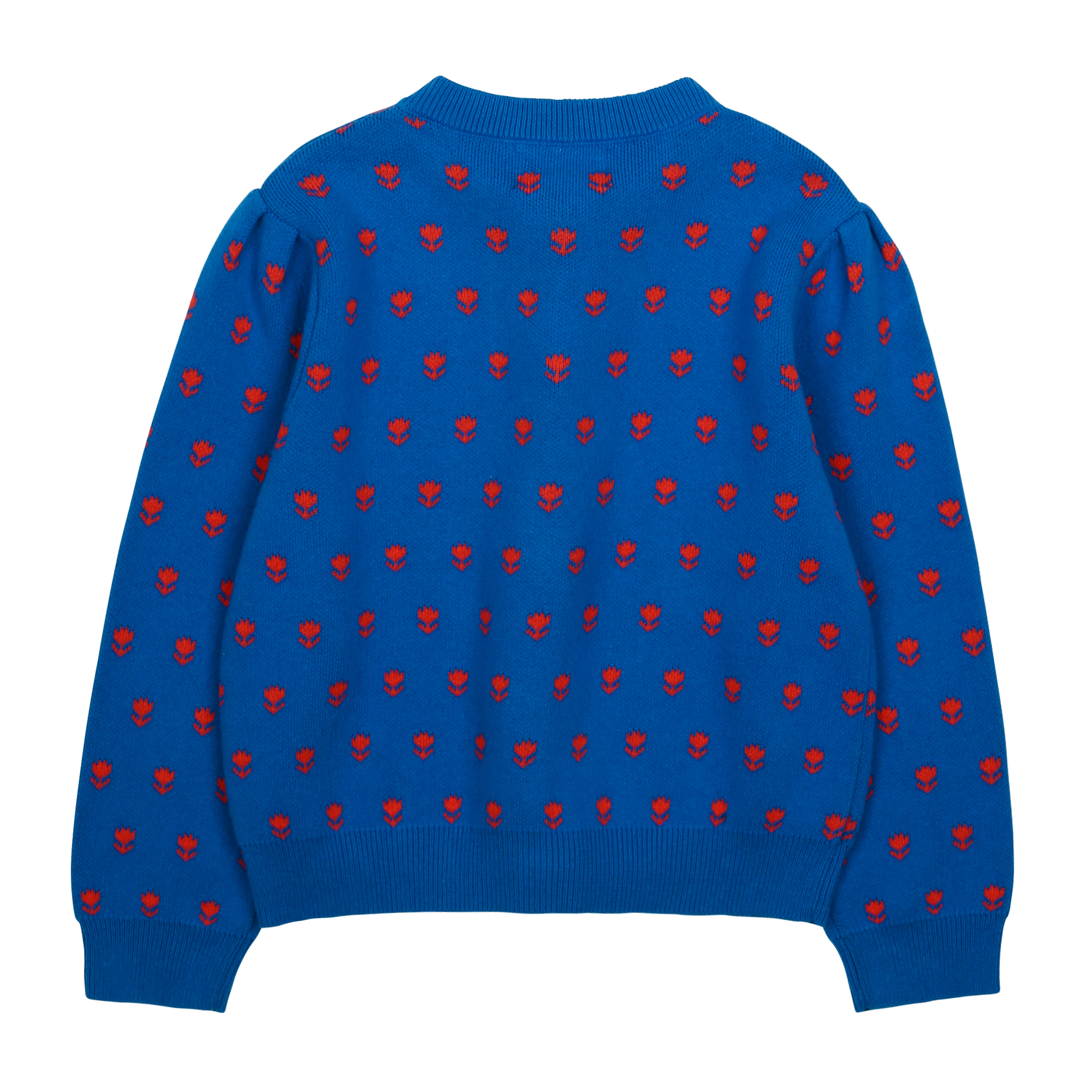 PomPom Shirring Cardigan_Blue - BLUE