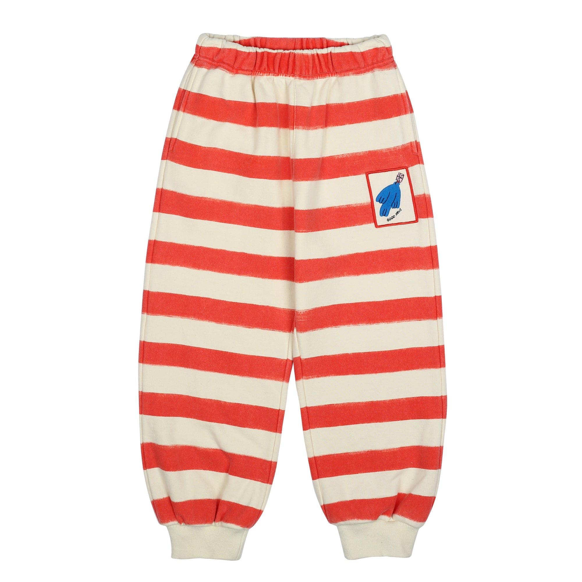 Bird Striped Lounge Pants_Red - RED