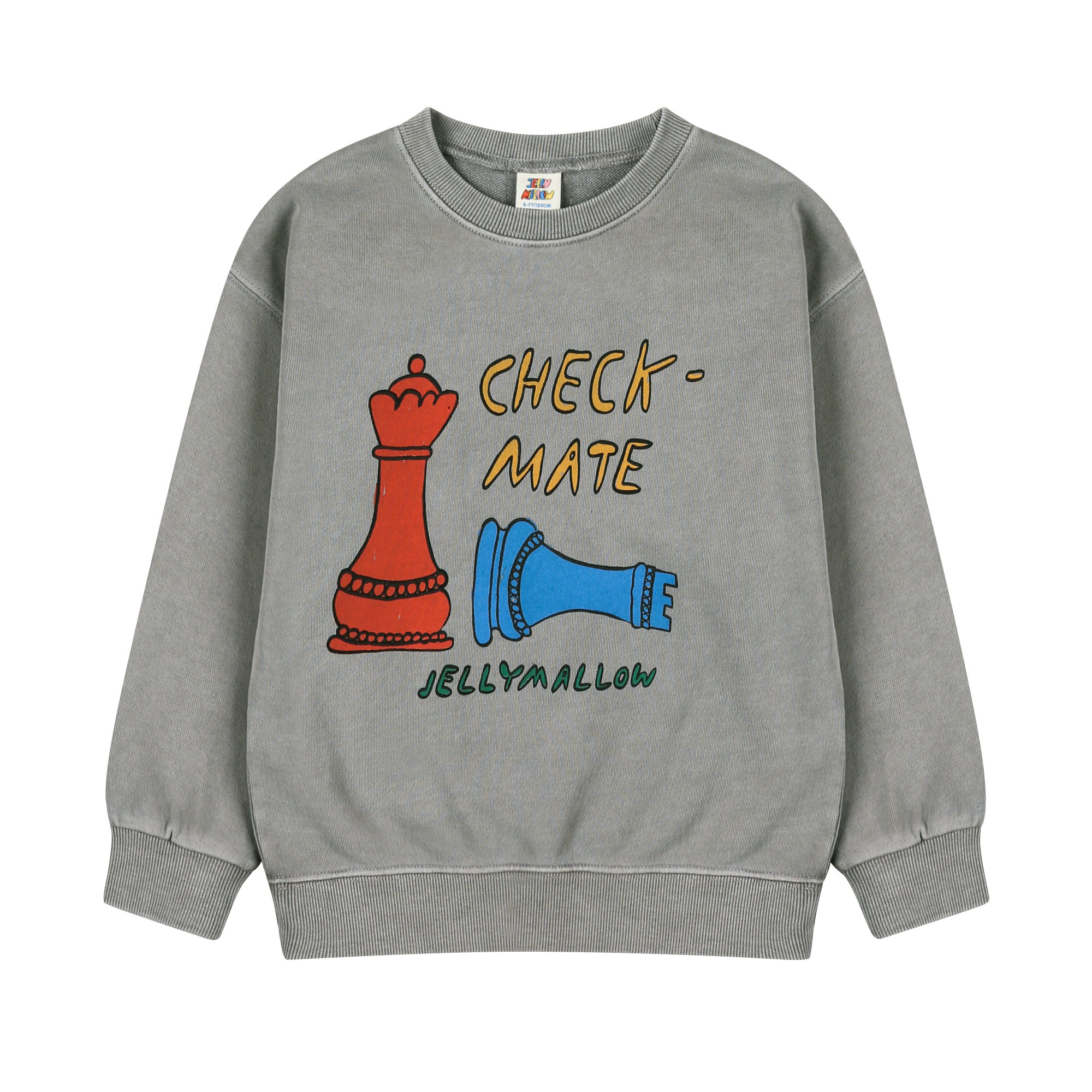 CHECK MATE PIGNMENT SWEATSHIRT - GRAY - JM2520105