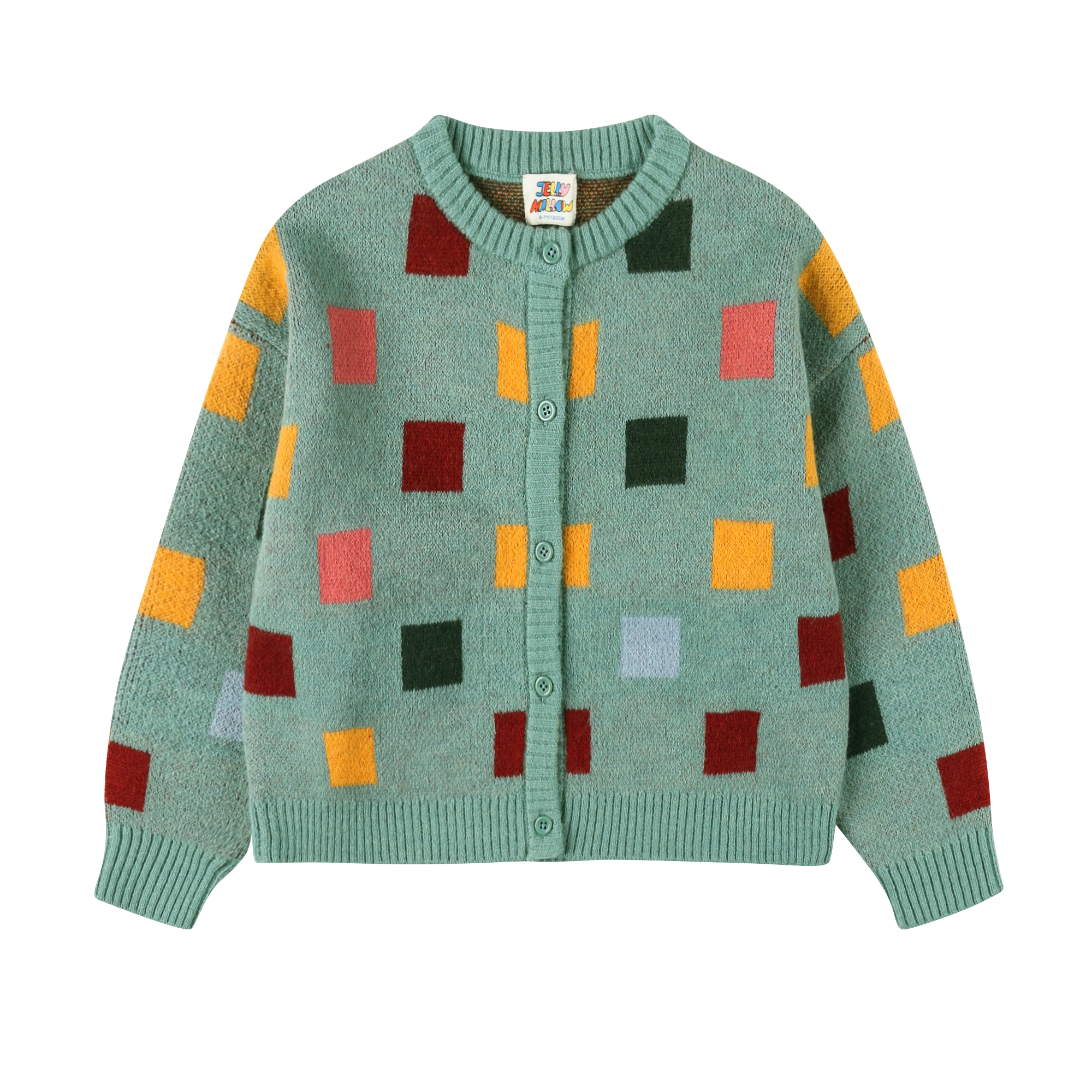 SQUARE BLOCK CARDIGAN - MINT - JM2520206