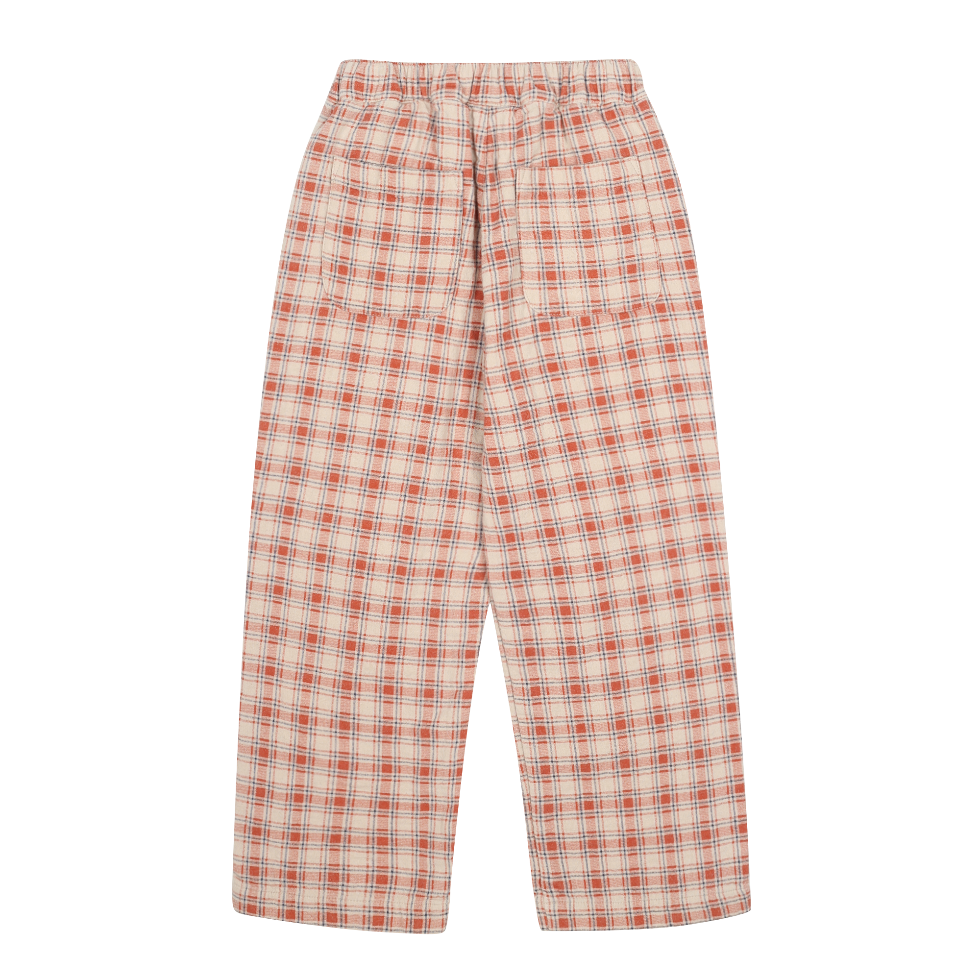 CHECKED KNEE-PATCH WOVEN PANTS - BROWN  - JM2520417