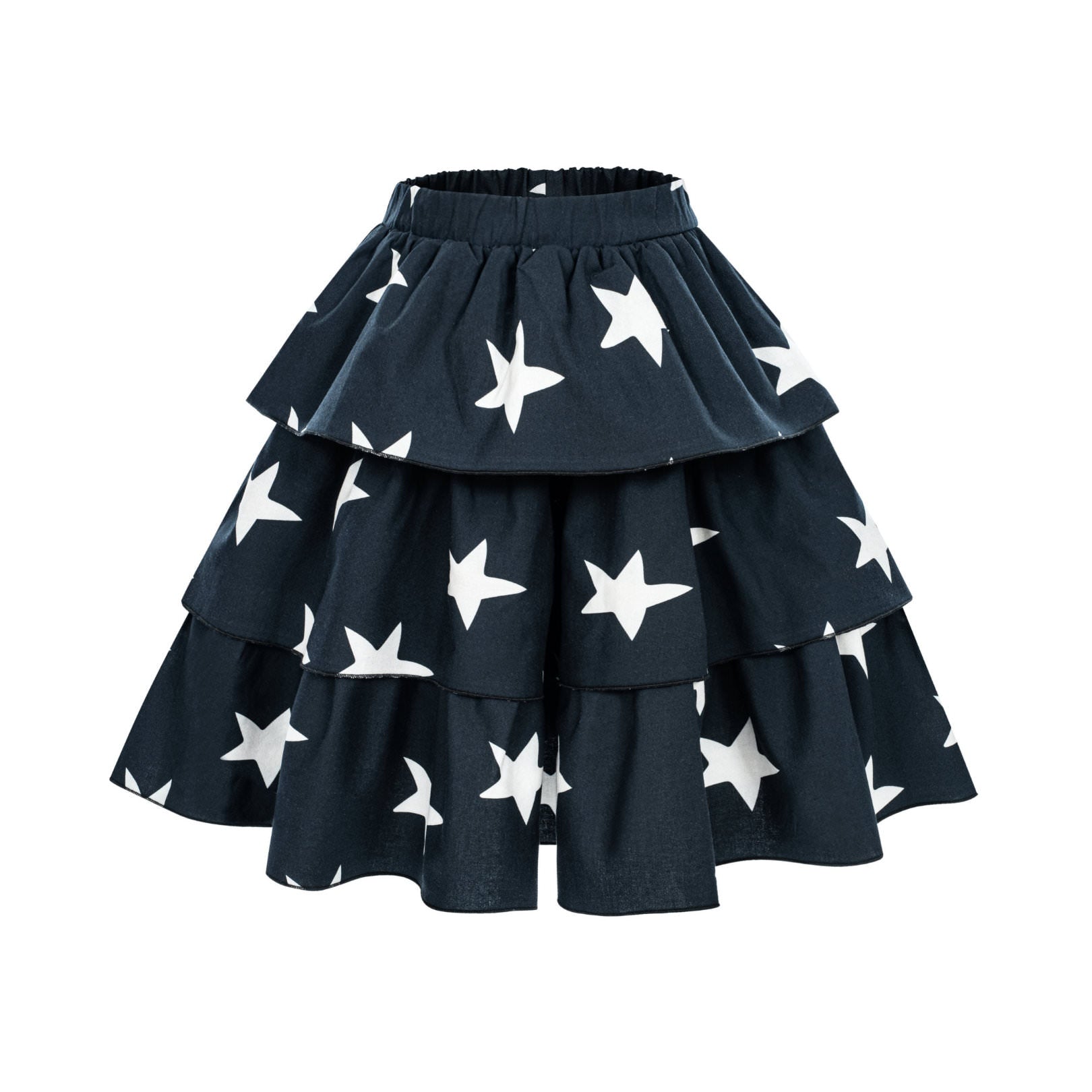 STARS BLACK | LONG WAVED SKIRT