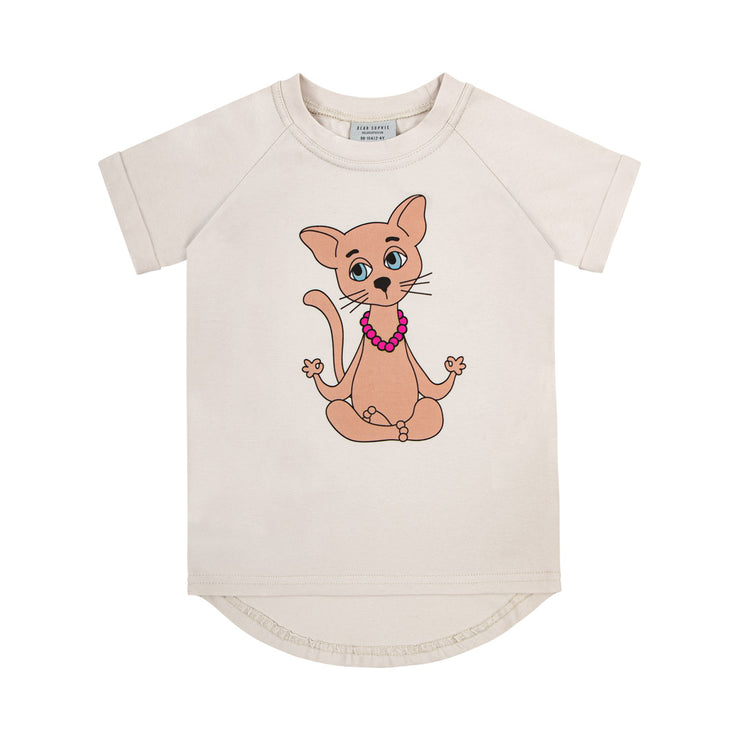 YOGICAT ECRU | T-SHIRT
