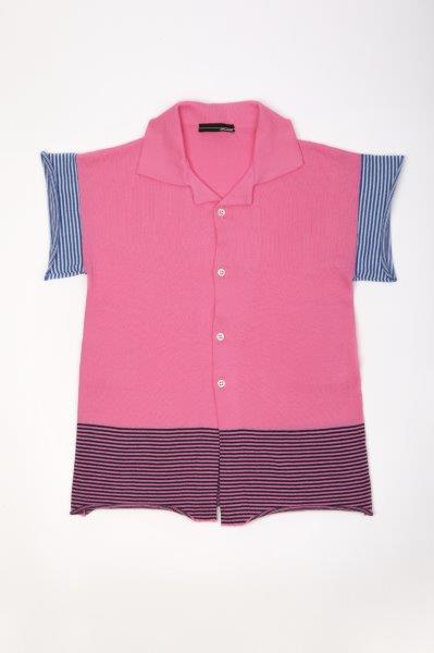 LITTLE DRESS SHIRT SHOCK PINK - V1423