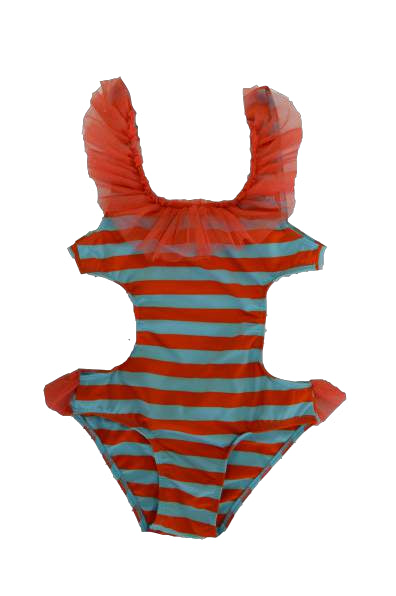 TRIKINI RAYAS NARANJA-TURQUESA - 20VM284