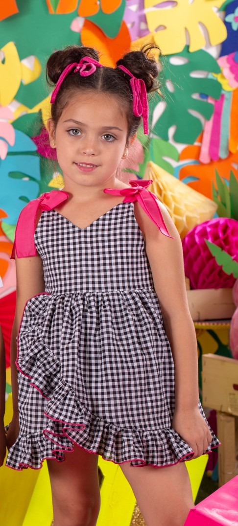 VESTIDO CUADRO VICHY NEGRO