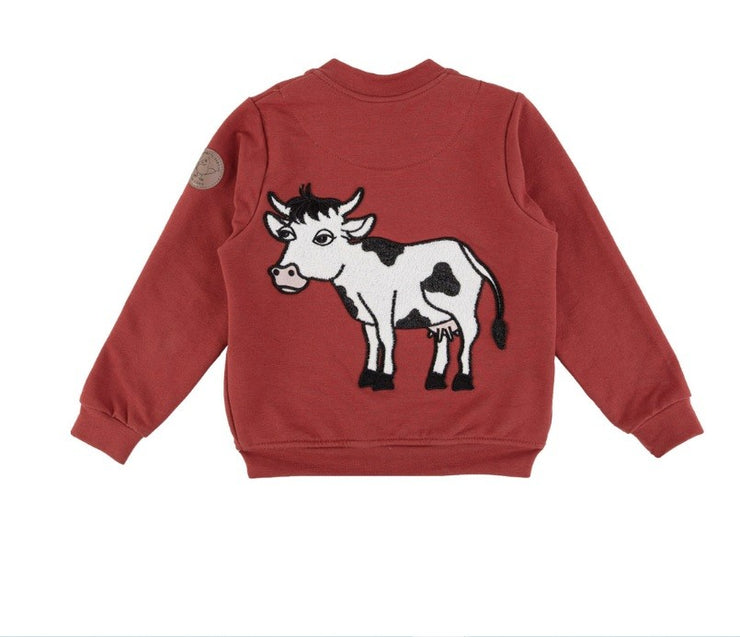 COW BOMBER JACKET RED