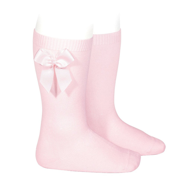Socks Rosa - Knee-high socks with side grossgrain bow-24822-500
