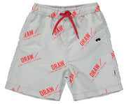 Swim Shorts Quiet Grey Draw red