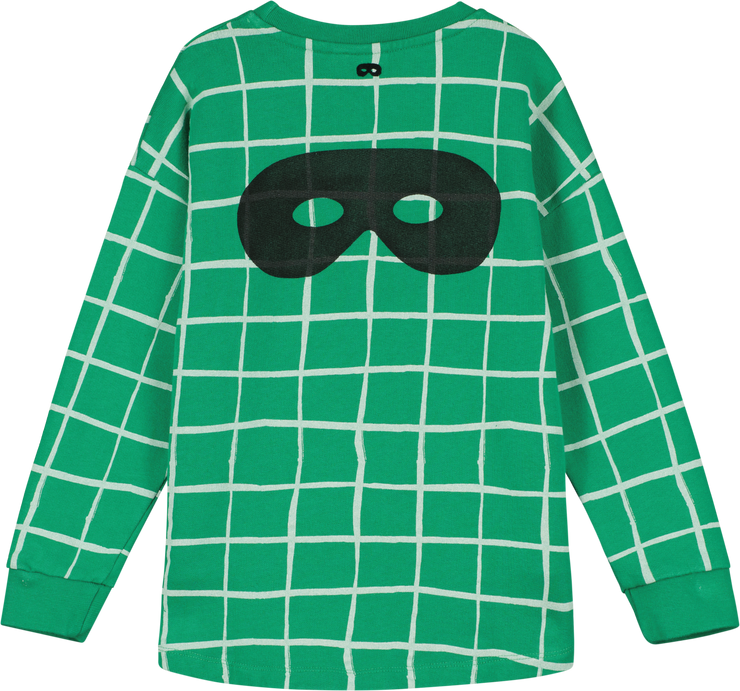 Kelly Green Grid Relaxed Sweater - BL031