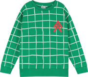 Kelly Green Grid Relaxed Sweater - BL031