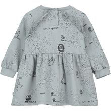Washed Grey Galaxy Raglan Frill Sleeve Baby Dress