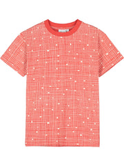 Red Grid T-Shirt  Loves Loves Loves on Back