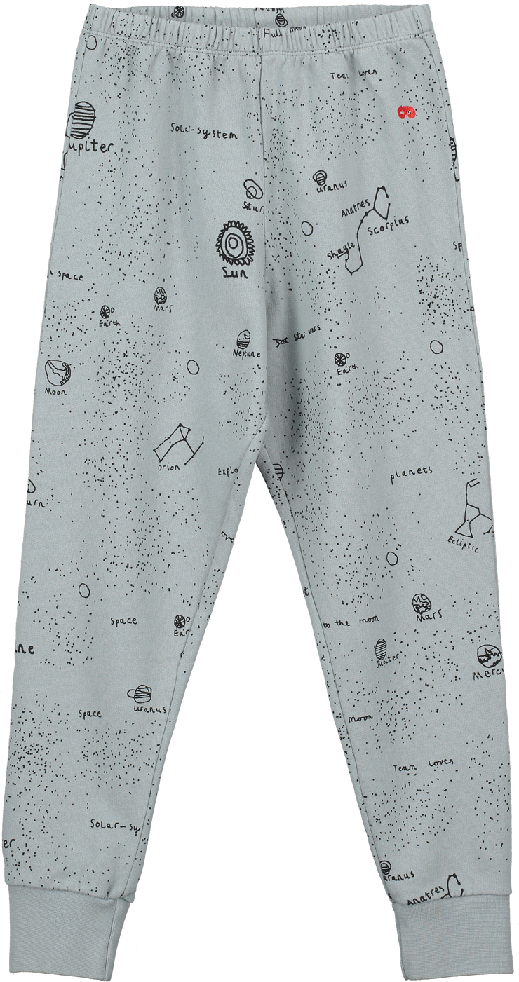Washed Grey Galaxy Fleece Pants
