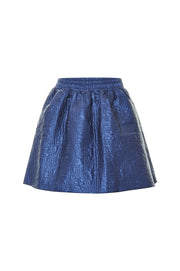Metallic Blue Quilted Skirt