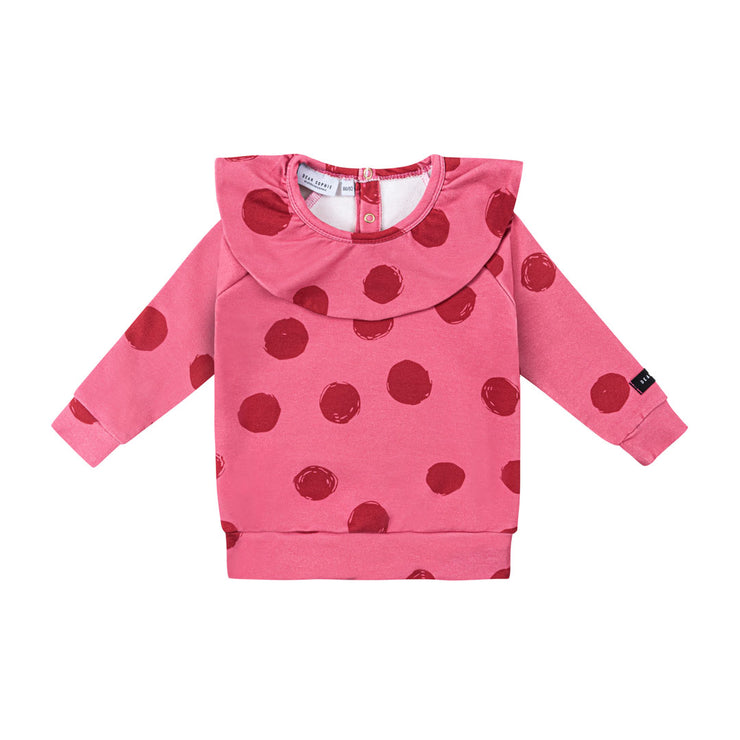 DOTS PINK | FRILL LONGSLEEVE