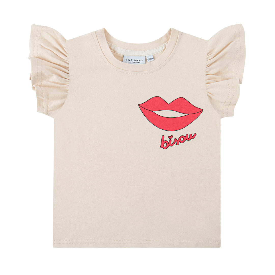 KISS ECRU | FRILL T-SHIRT