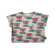 HAPPY FLOWER Cropped T-Shirt