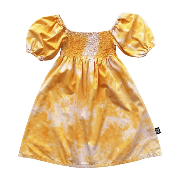 SUNSET GOLD TIE DYE Smocked Dress